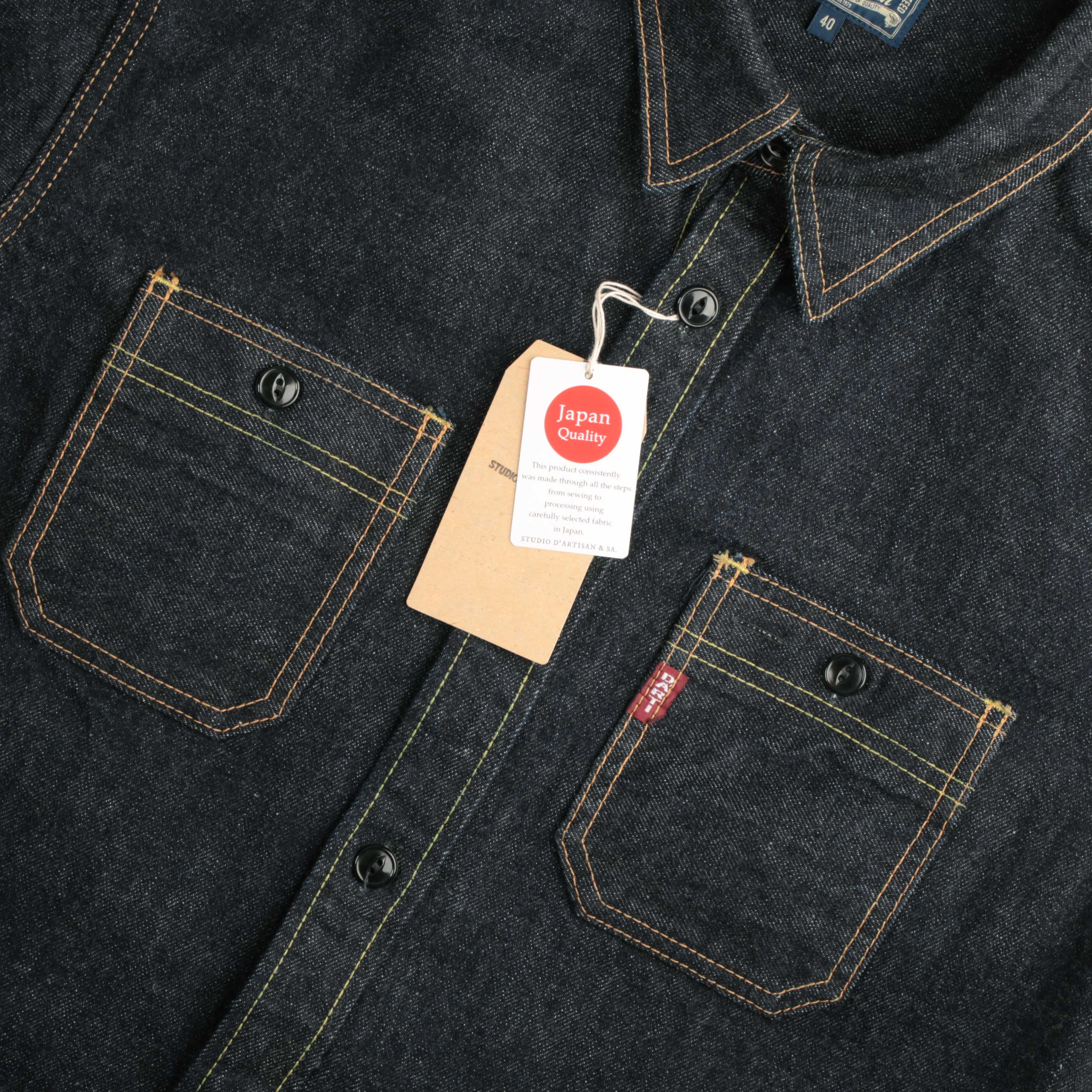 STUDIO D'ARTISAN / D5335 14oz Selvedge Denim Work Shirt.