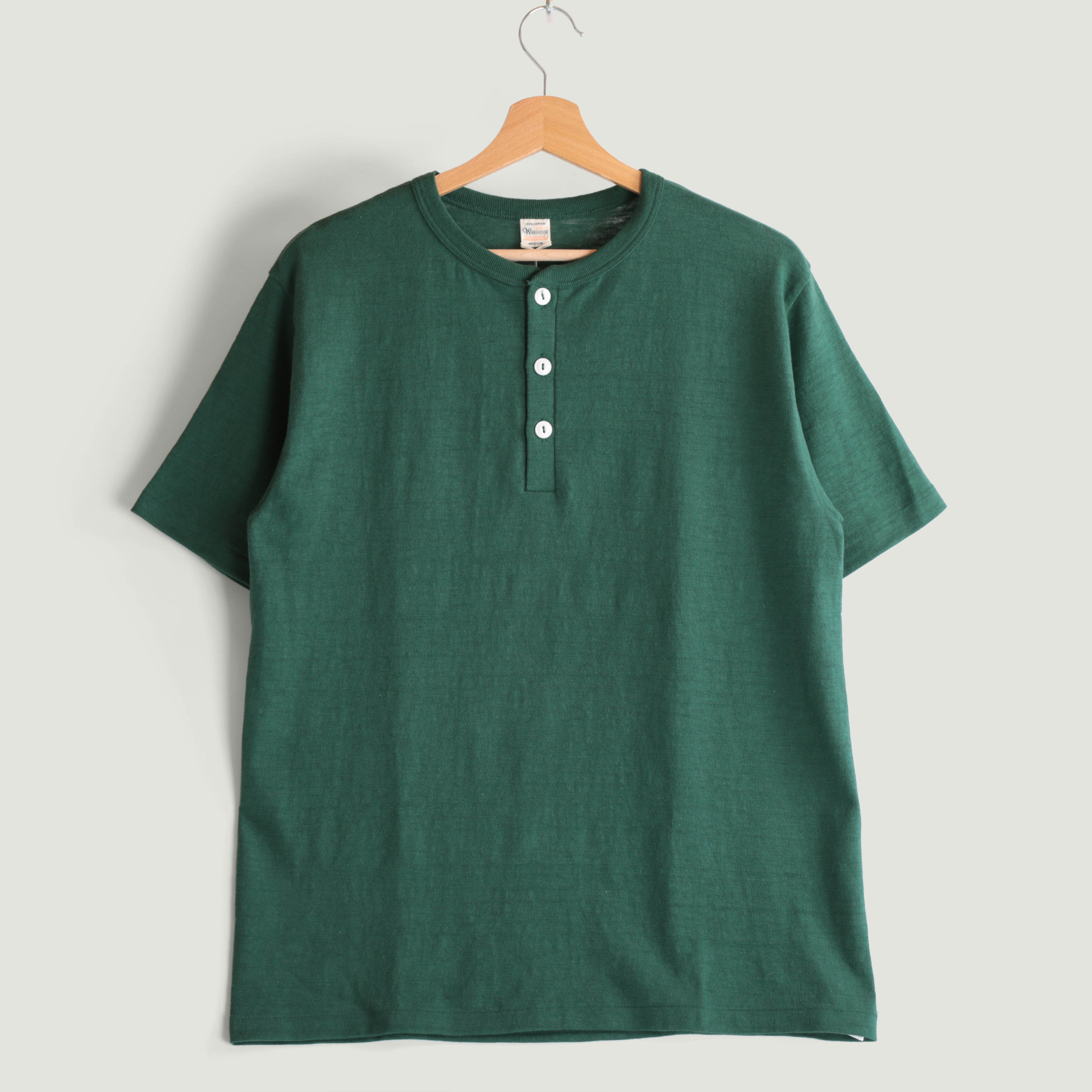 WAREHOUSE & CO. / Lot 4601 Henley Neck T-Shirt Dark Green