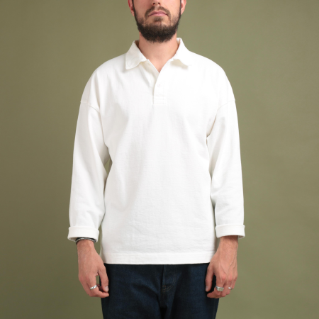 JACKMAN / Dotsume L/S Polo Off White