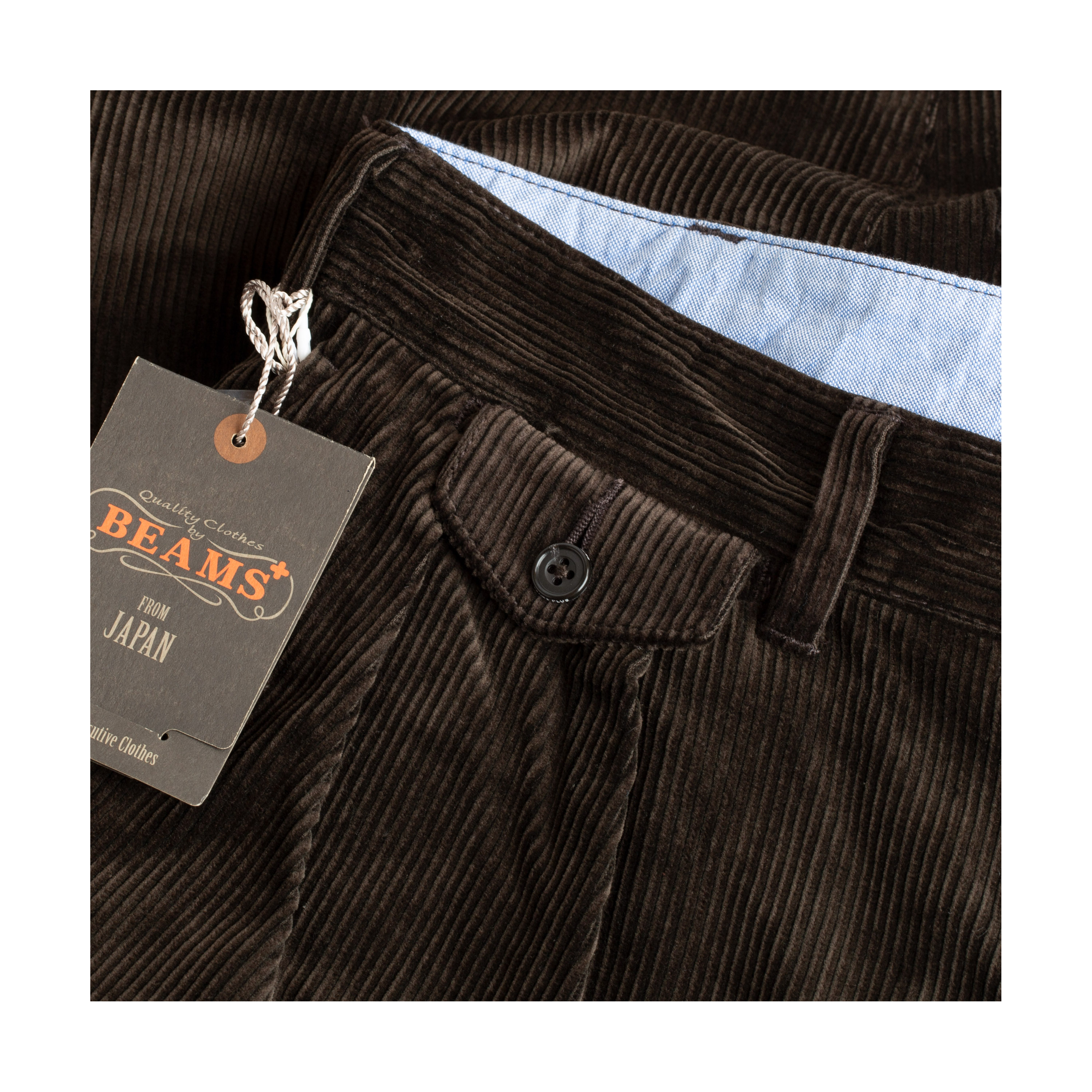 BEAMS PLUS / 2 Pleats Corduroy Trousers Dark Brown