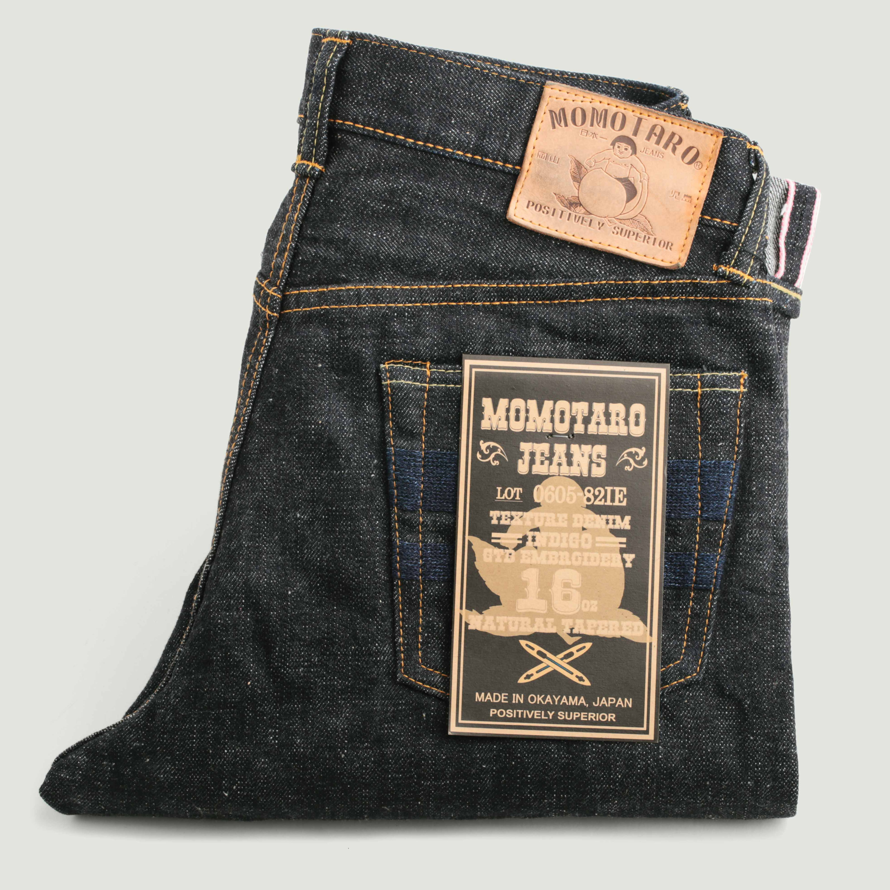 【GRAVER】21FW★ Upper flower smile slim tapered denim MOMOTARO / 0605-82IE Natural Tapered 16oz Textured Denim