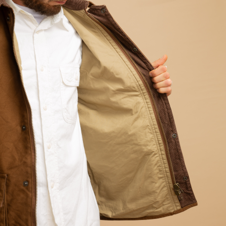 Image-Flâneurs_FOB FACTORY / F2361 Heavy Moleskin Riding Jacket Brown_detail-2