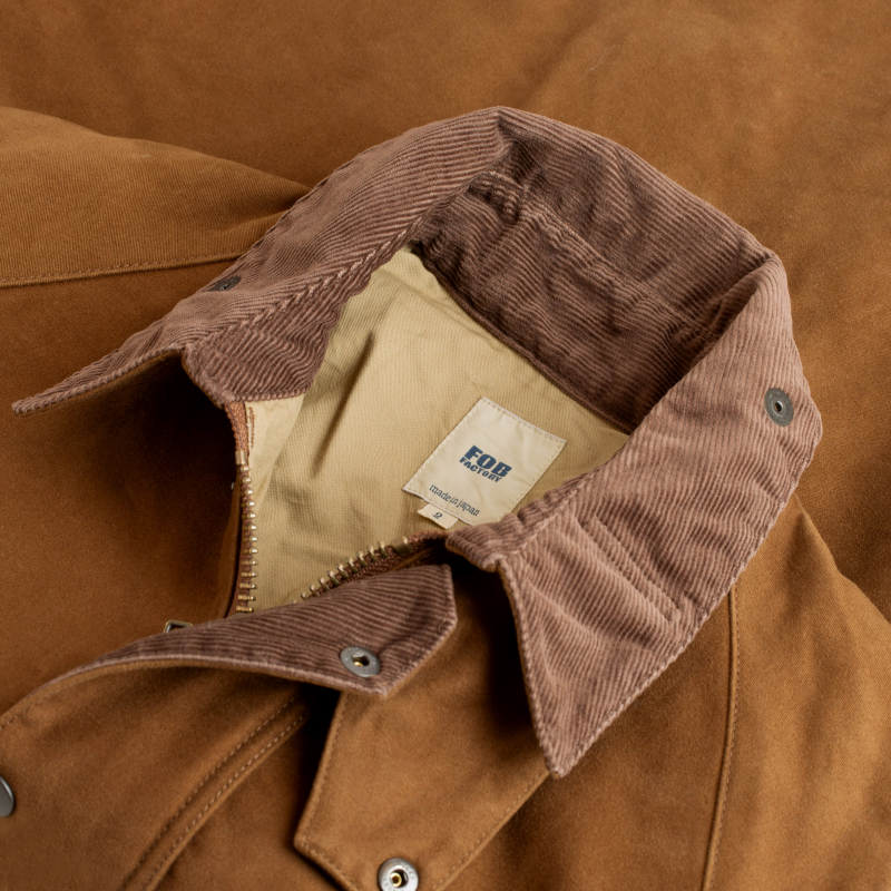 Image-Flâneurs_FOB FACTORY / F2361 Heavy Moleskin Riding Jacket Brown_detail