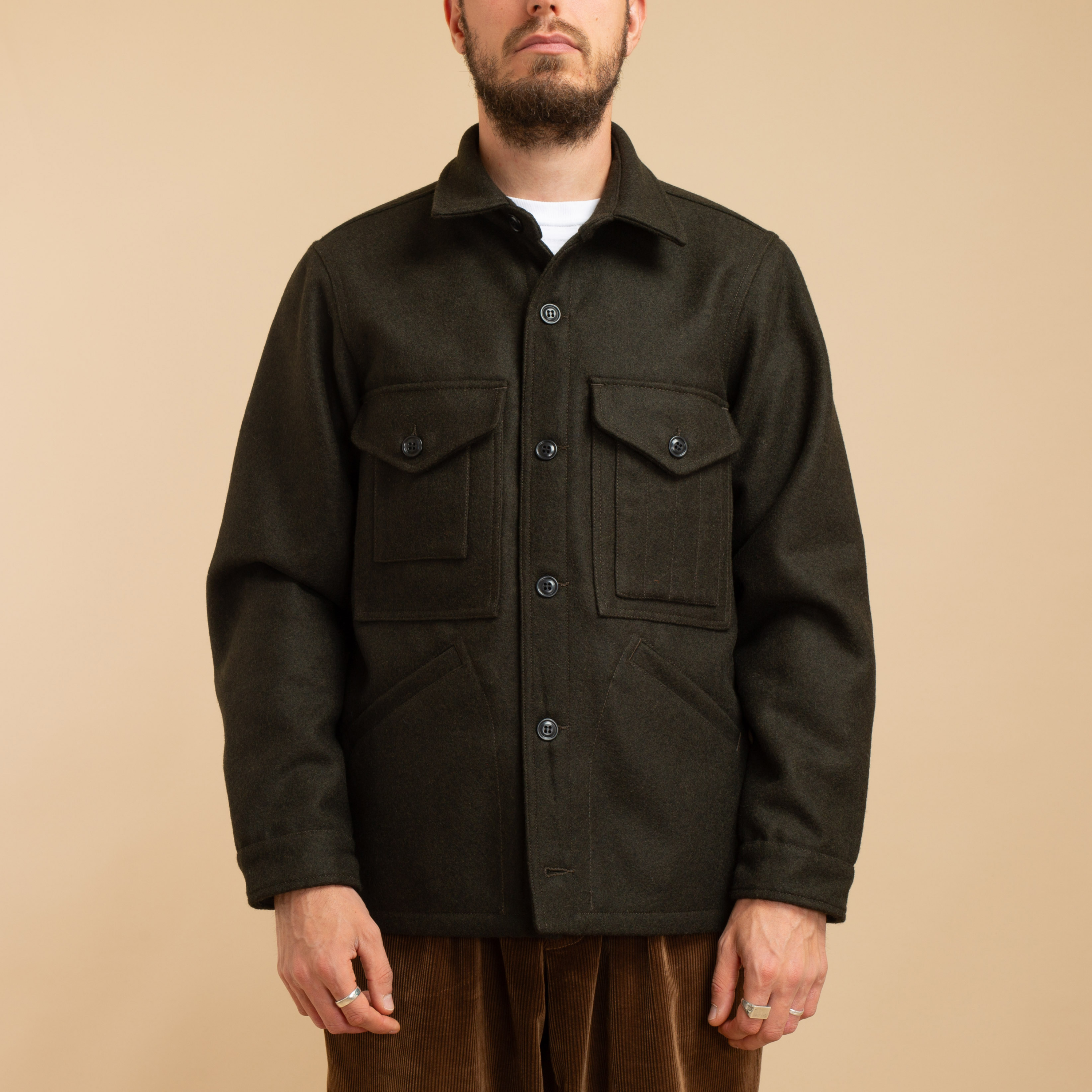 MANIFATTURA CECCARELLI 　FILSON ITALY　36 MANIFATTURA CECCARELLI / Dark Green Wool Cruiser Jacket