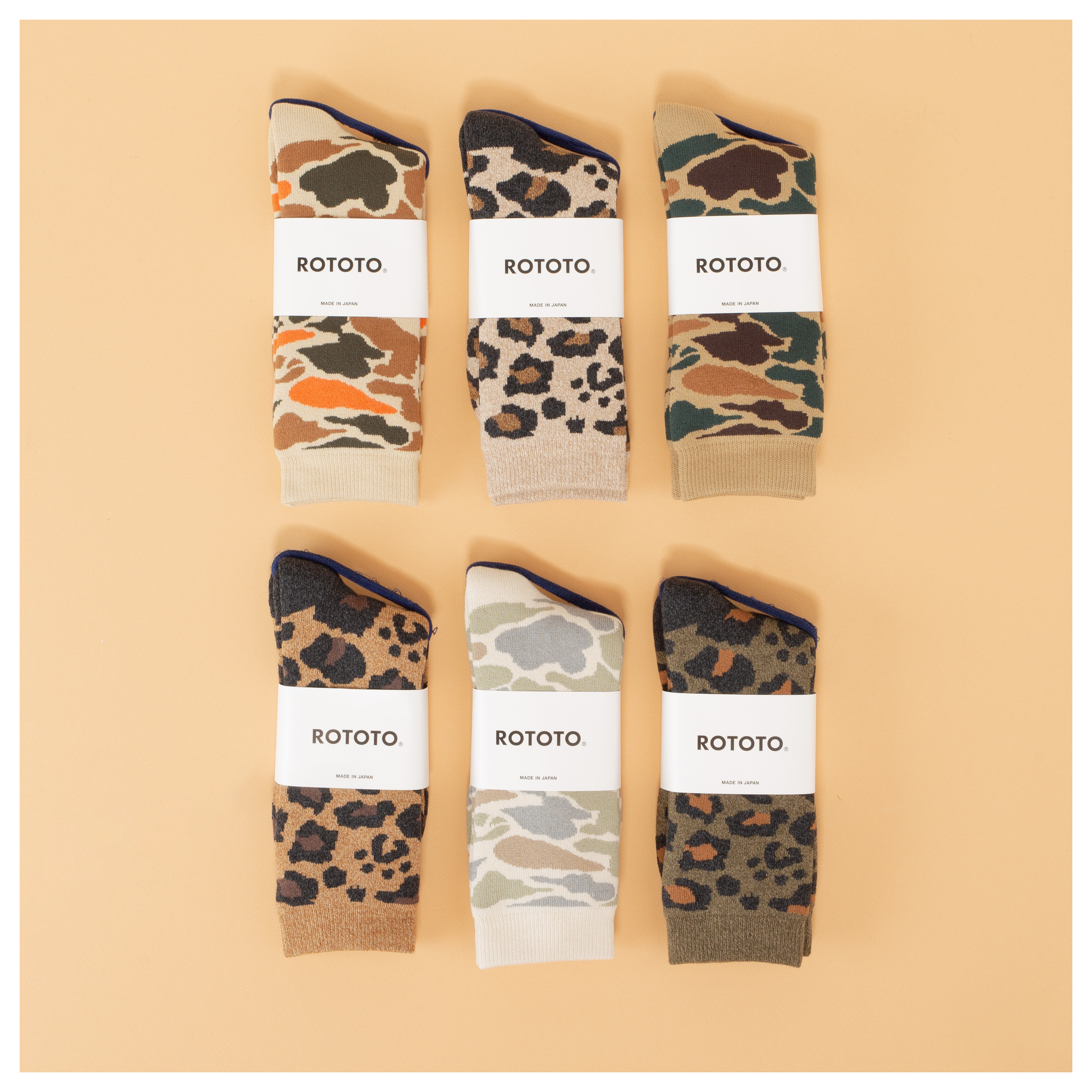 Rototo ROTOTO / Camo Pile Crew Socks Khaki