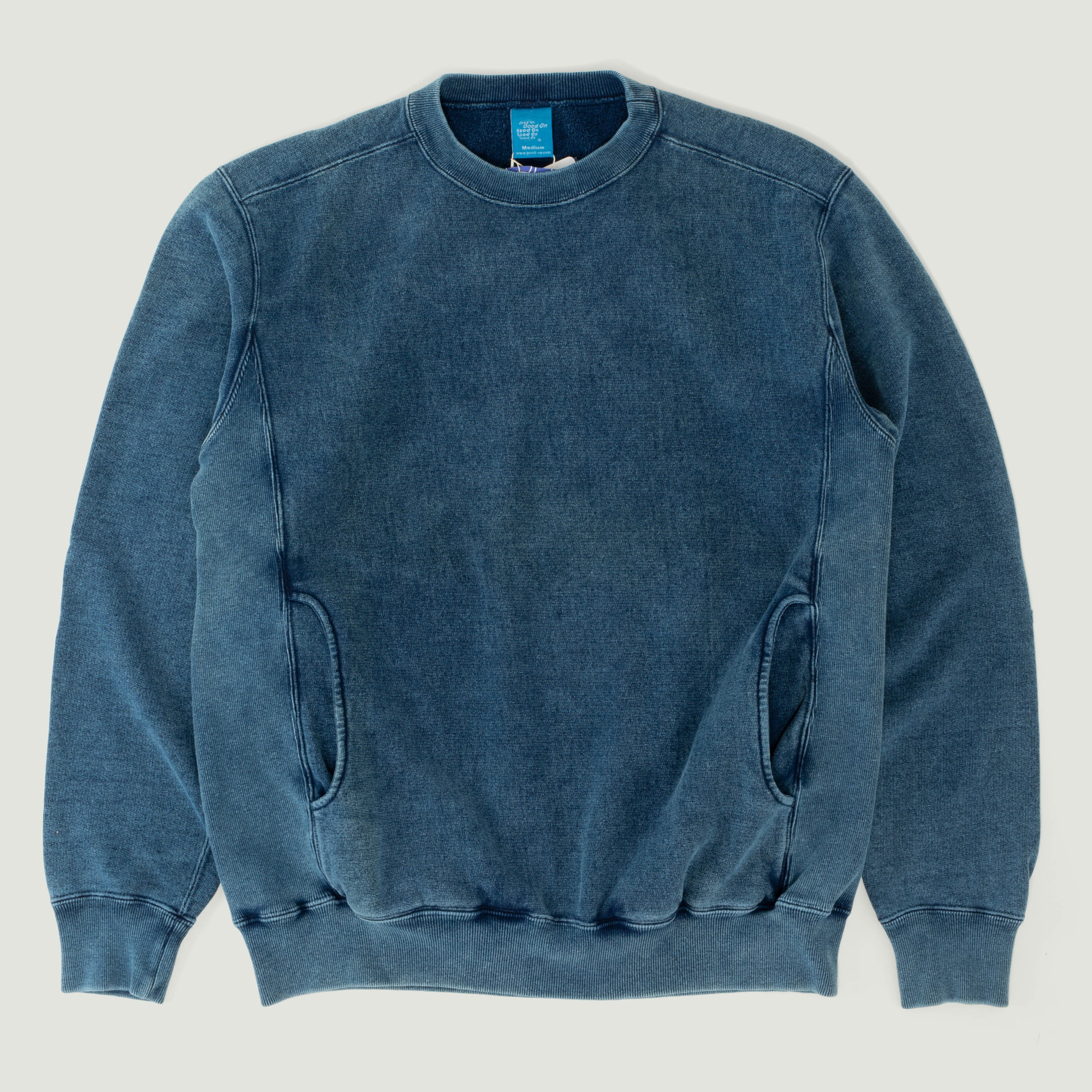 感謝価格 GOOD ON ROUGH CREW SWEAT INDIGO SHAVE - メンズ