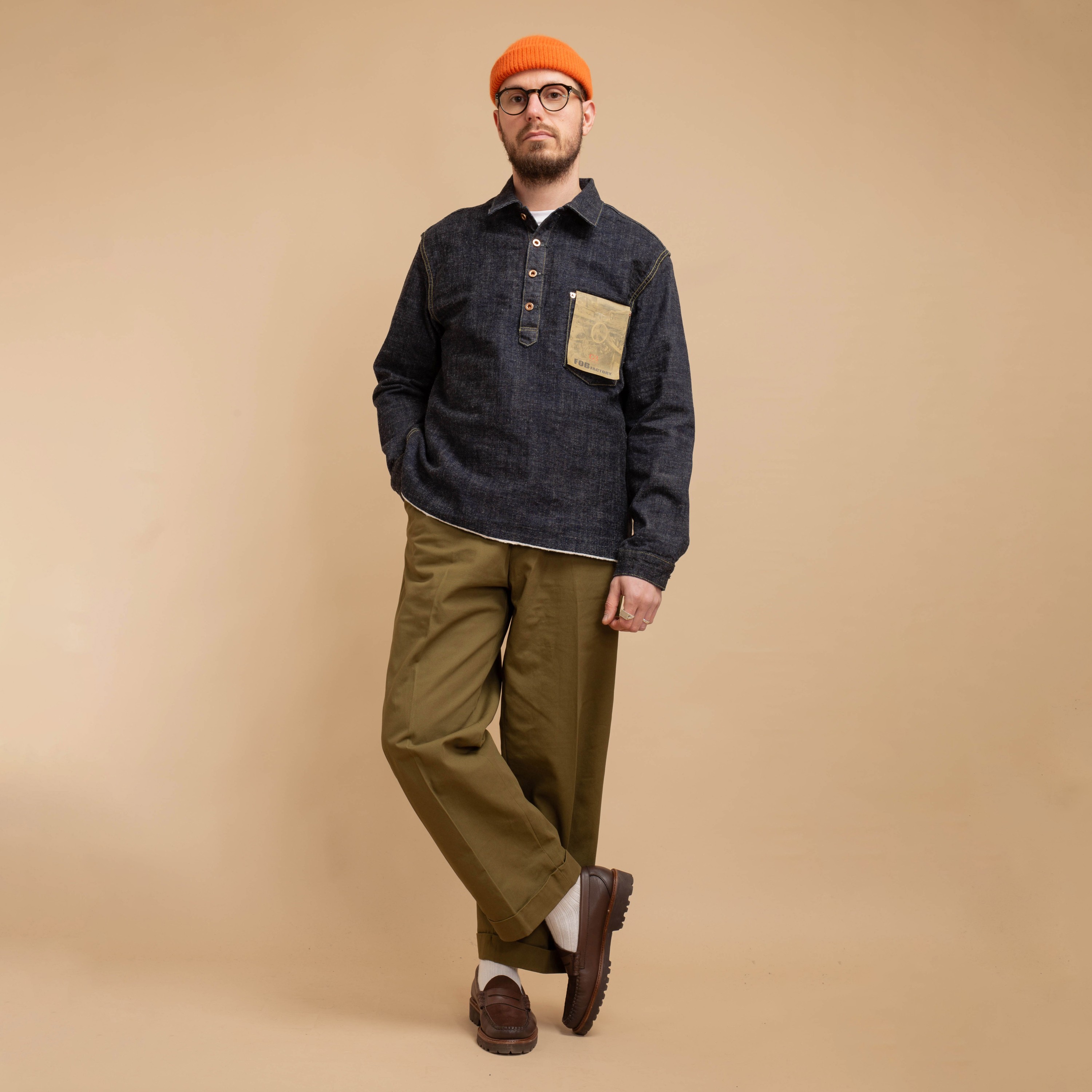 ジャケット・アウター FOB FACTORY G3 DENIM PULL OVER 38 FOB Factory / G3 Denim Pullover Jacket