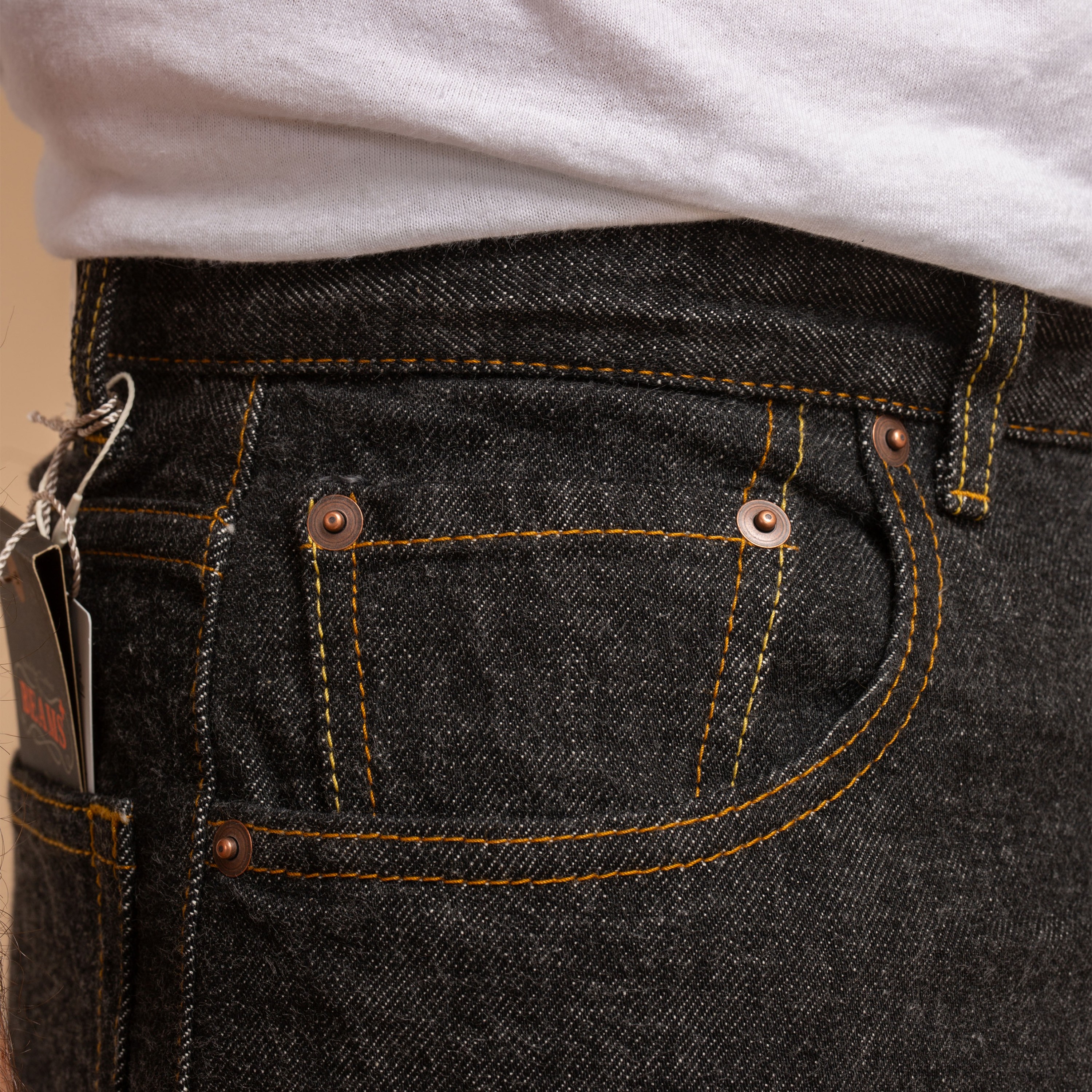 JINS×beams BEAMS PLUS / 5 Pocket Wide Denim Black