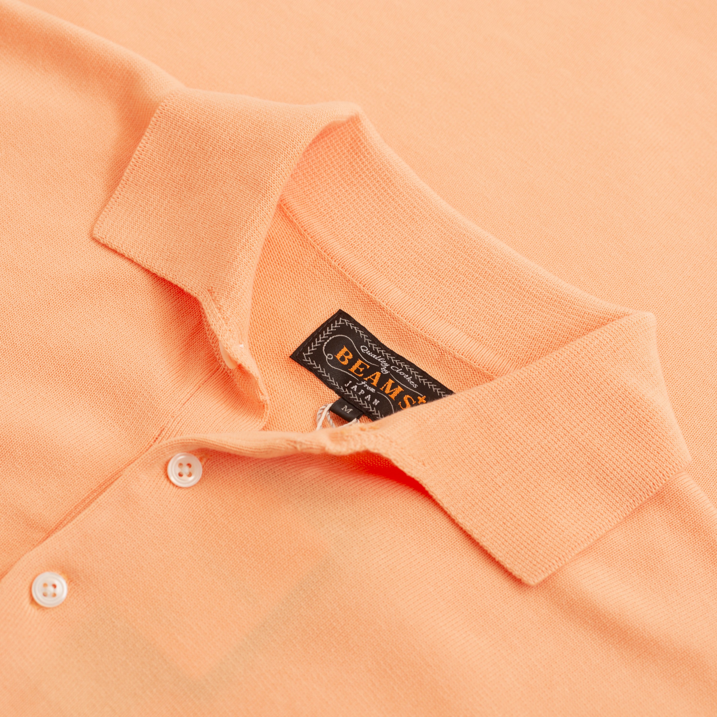 BEAMS PLUS / Orange Short Sleeve Knit Polo