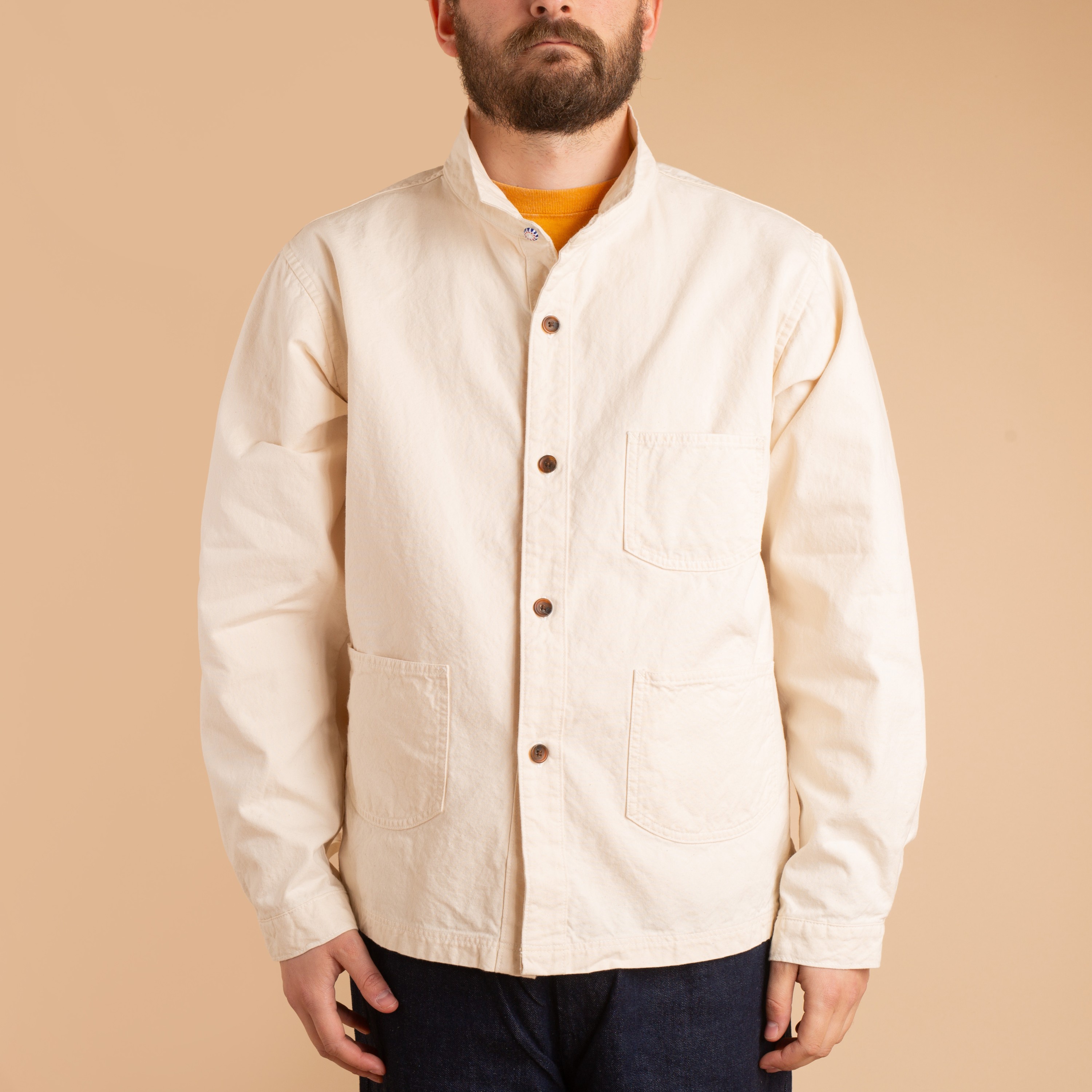 SEUVAS / 8oz Canvas Wing Collar Shirt Jacket Natural