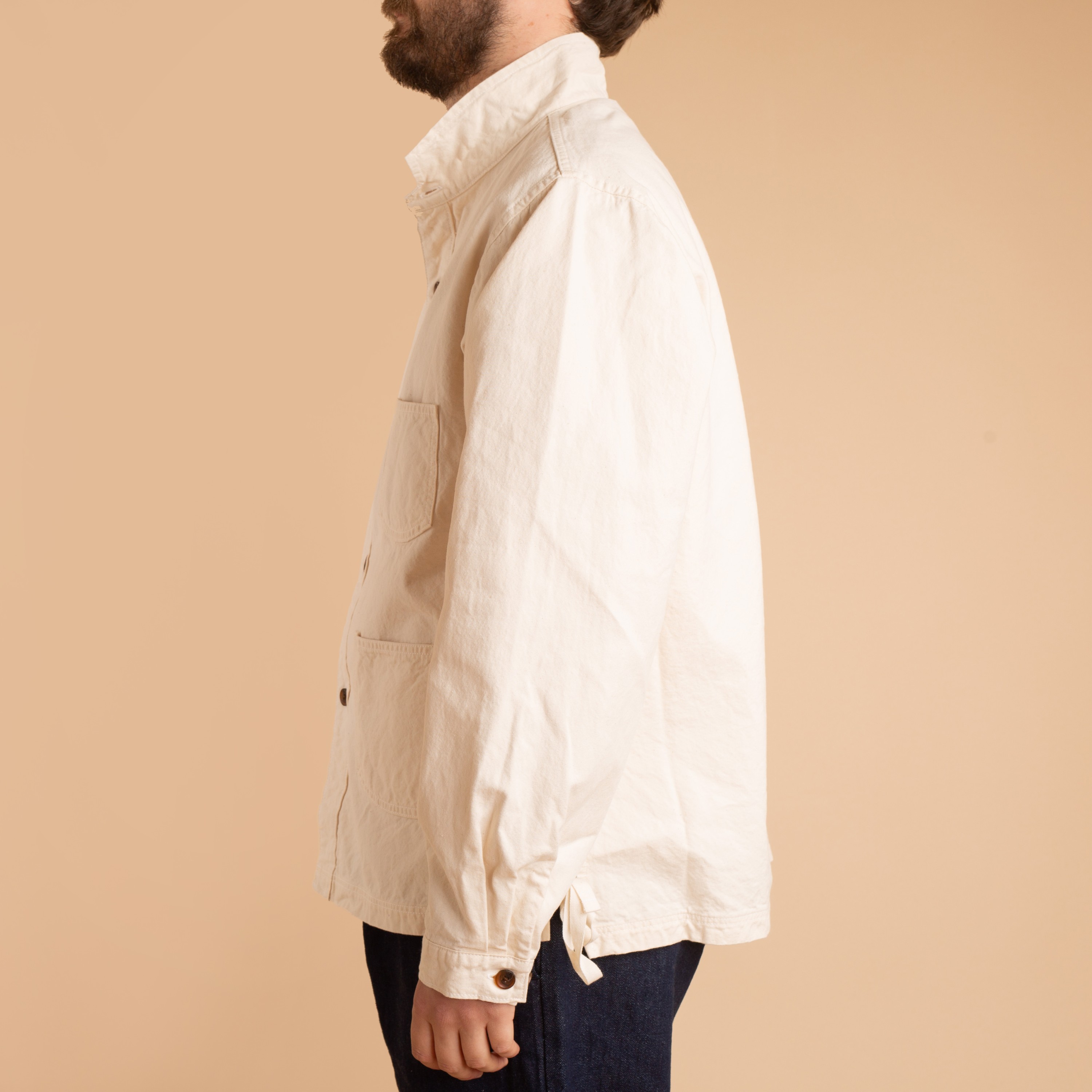 SEUVAS / 8oz Canvas Wing Collar Shirt Jacket Natural
