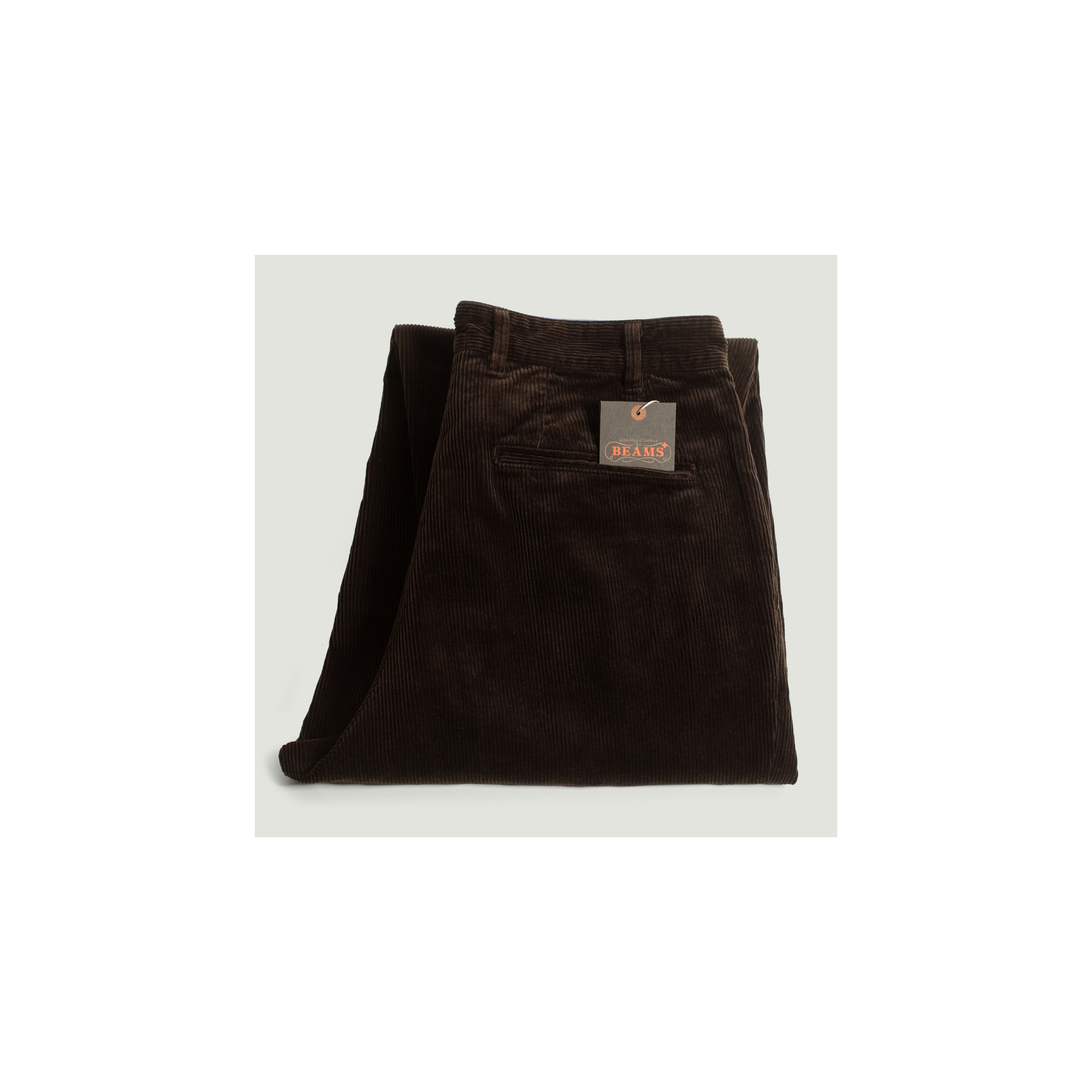 BEAMS PLUS / 2 Pleats Corduroy Trousers Dark Brown