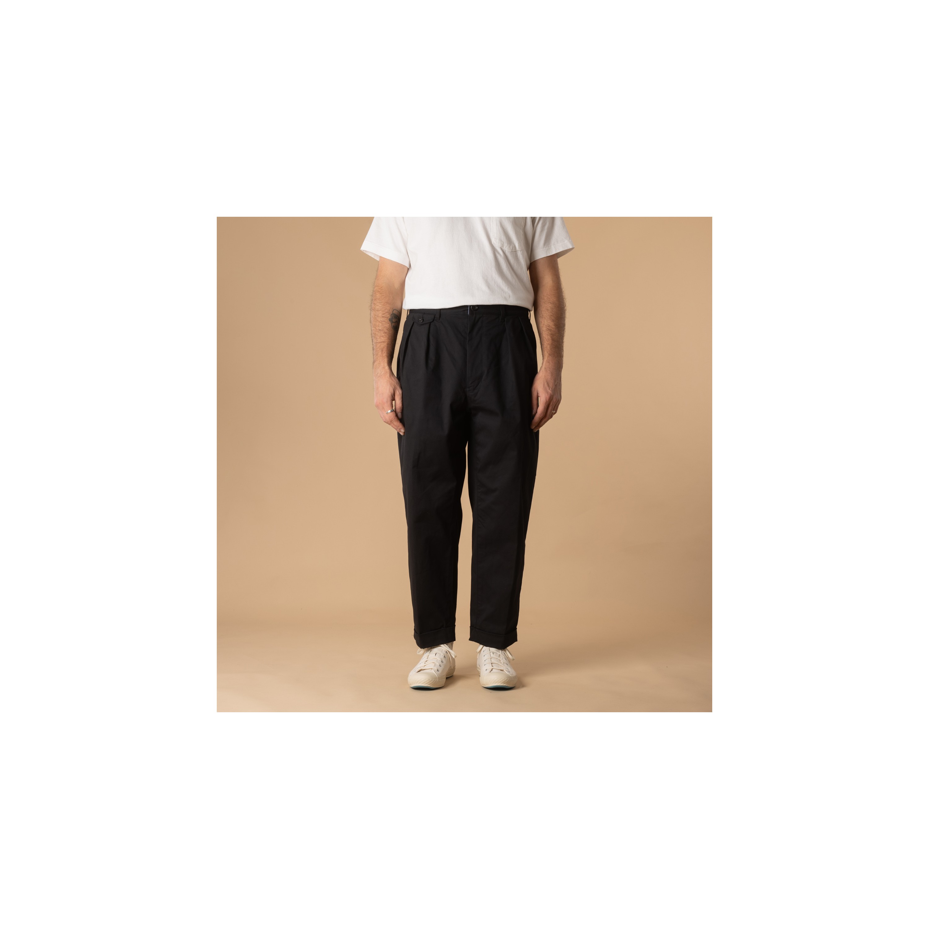 Beams Plus 2Pleats Twill Black