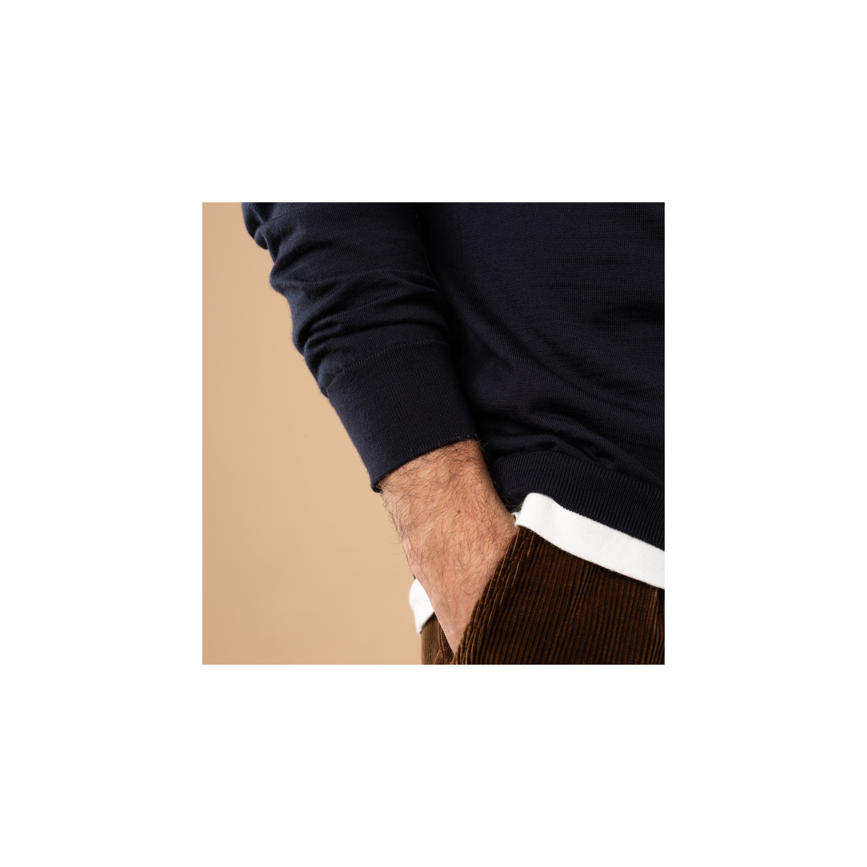 BATONER Essential High Gauge Turtleneck Navy