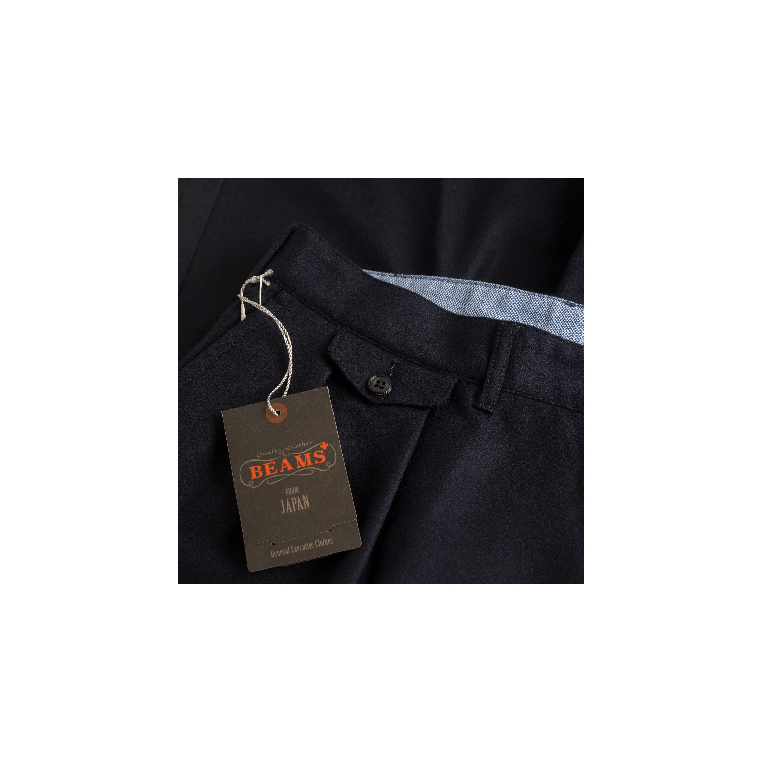 BEAMS PLUS / 2 Pleats Tapered Flannel Navy
