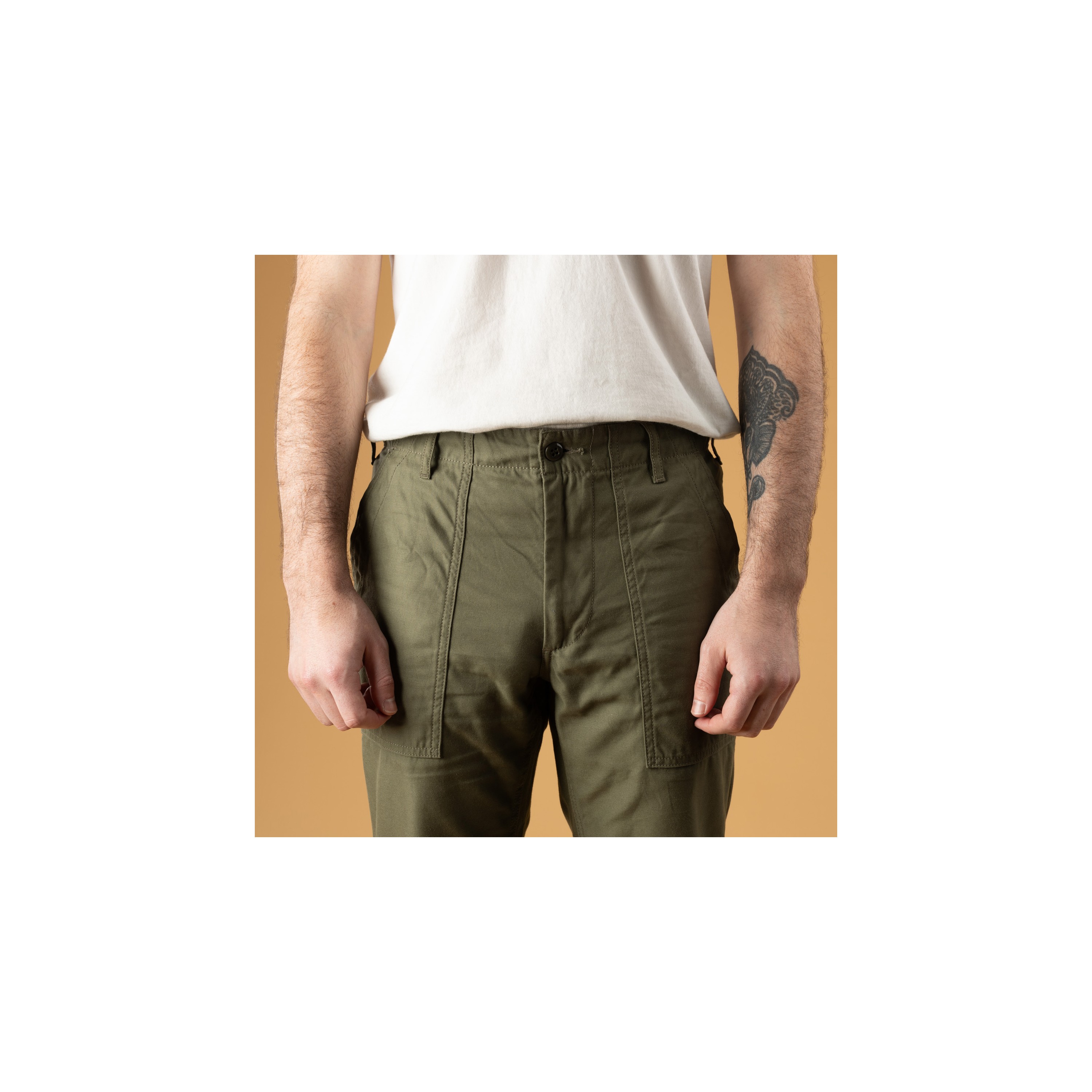 FOB FACTORY F0431 BAKER PANTS 1/S オリーブ FOB Factory F0431 Baker Pants Olive | Cultizm