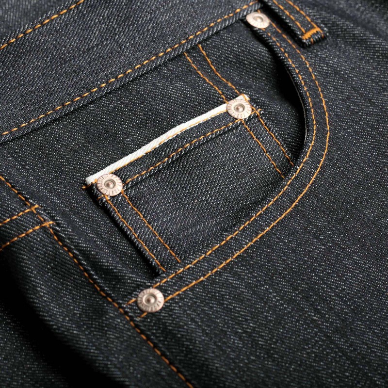 détail jeans flâneurs NAKED & FAMOUS SuperGuy Left Hand Twill Selvedge coin pocket