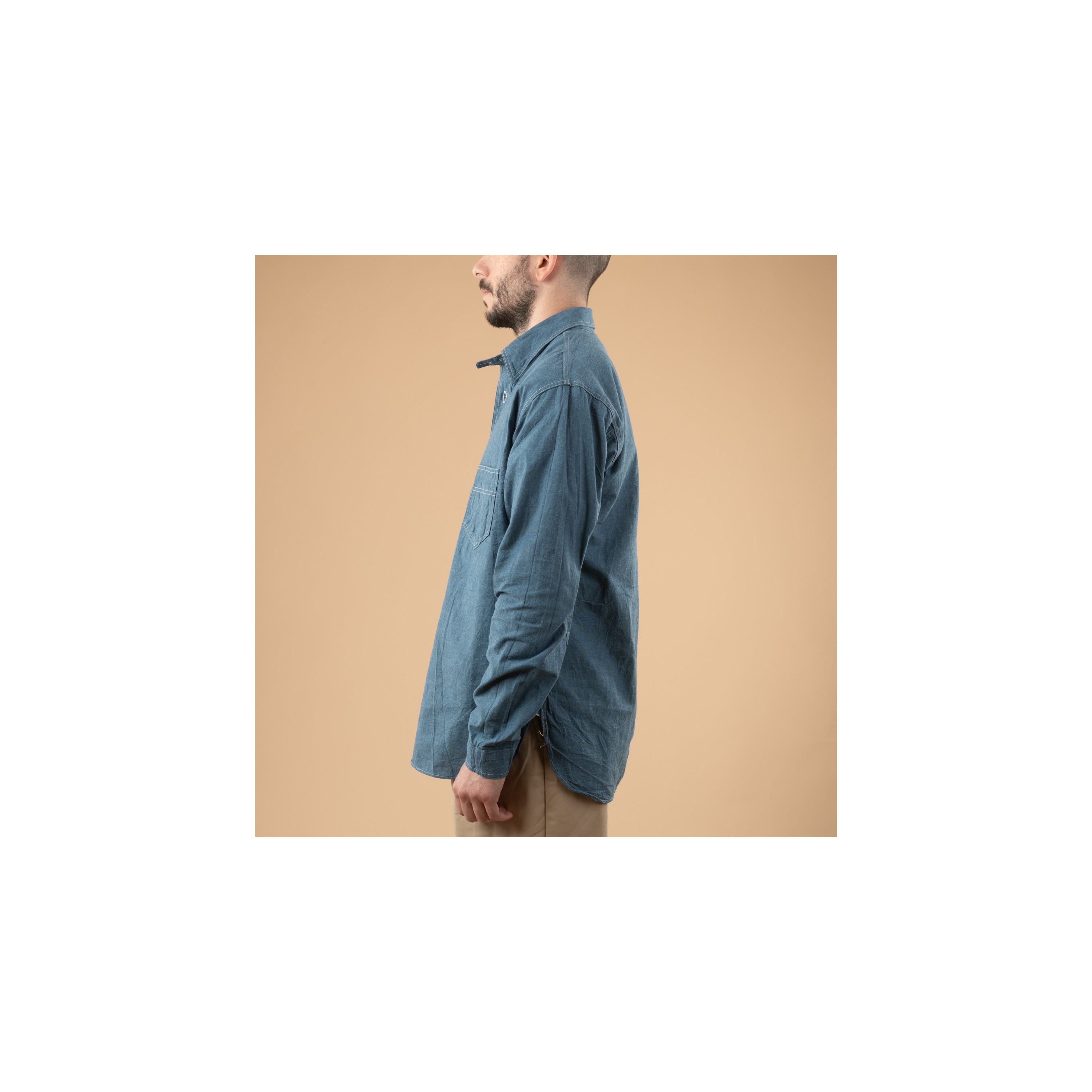 トップス WAREHOUSE 3059 PULLOVER CHAMBRAY SHIRTS WAREHOUSE & CO. / Lot. 3059 Pullover Chambray Shirts Navy