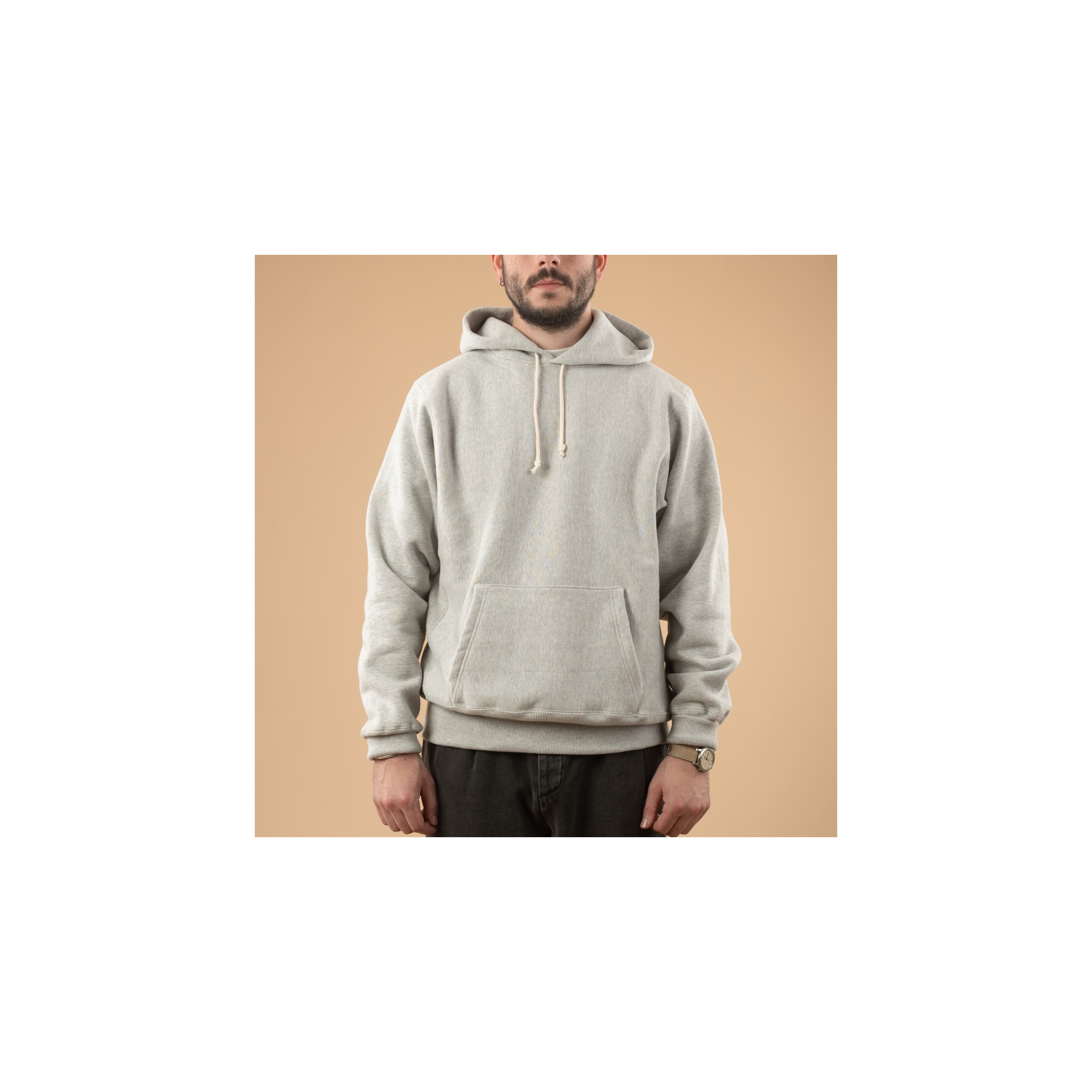 WAREHOUSE & CO. / Lot 484 Plain Hooded Sweatshirt in Heather Grey