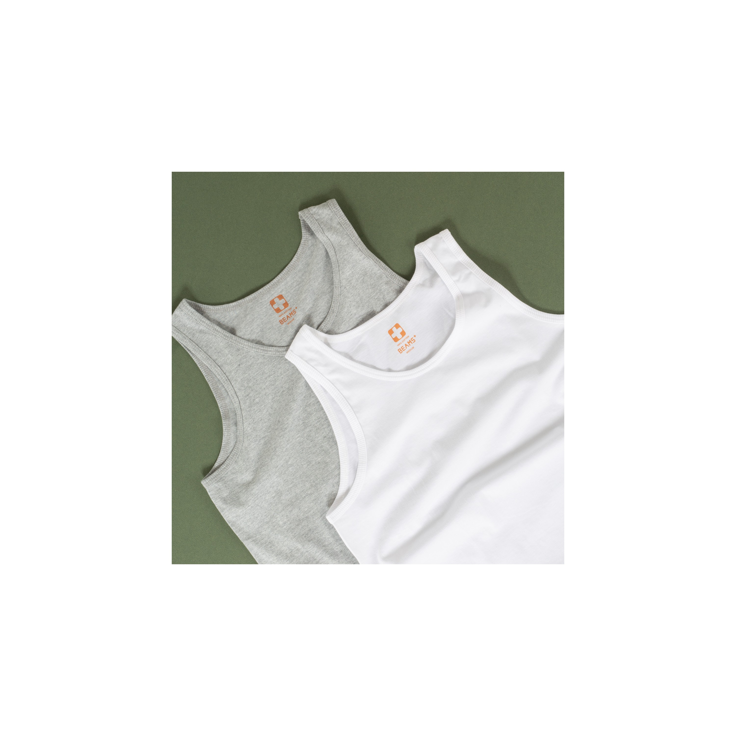 BEAMS PLUS / 2 Pack Tank Top White + T.Grey