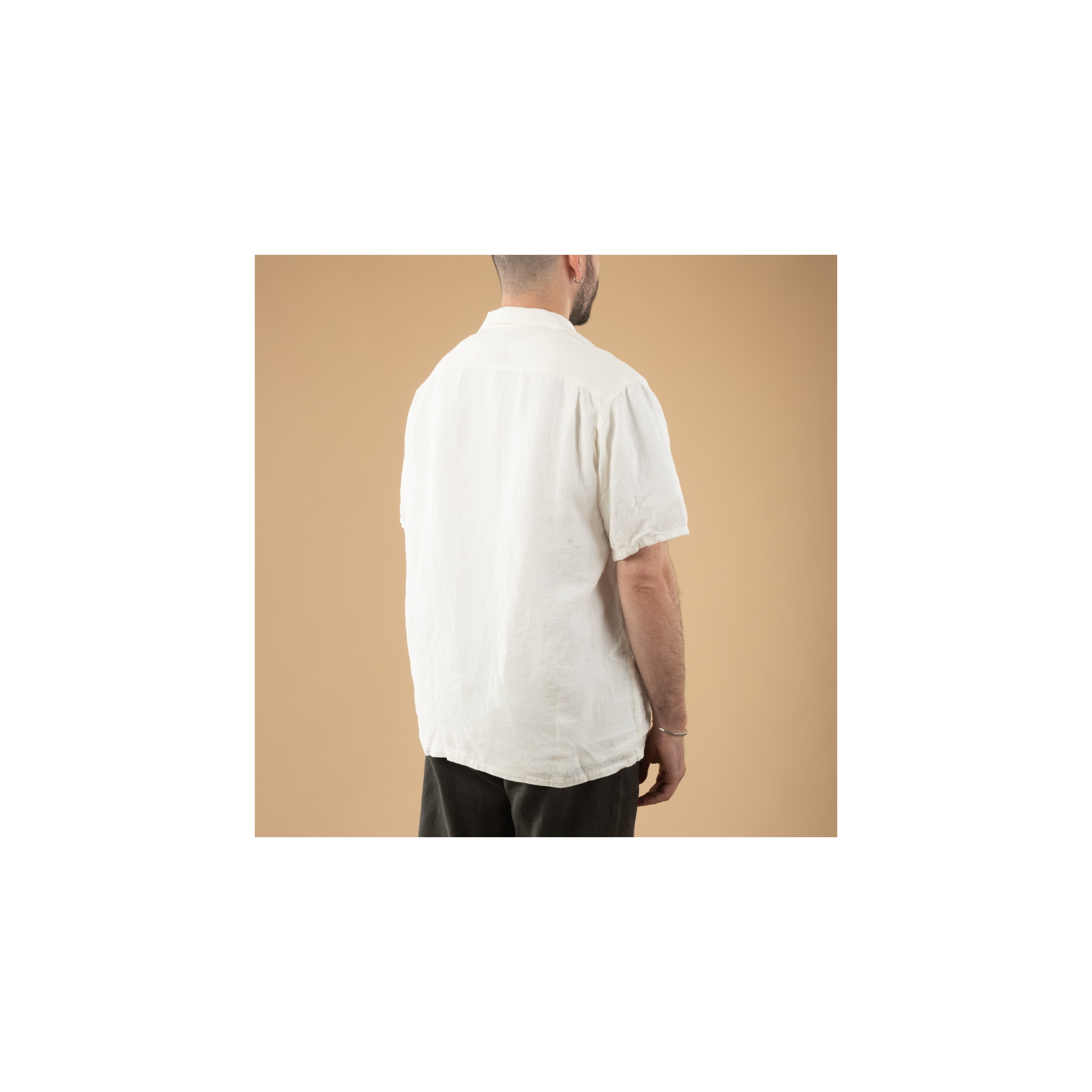 BEAMS PLUS / Open Collar 1/40 Linen White