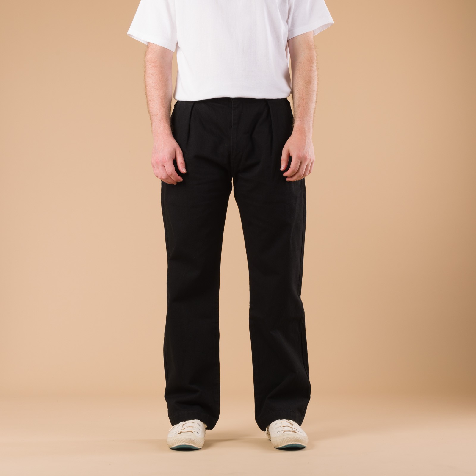 13oz Denim Tuck Pants Black