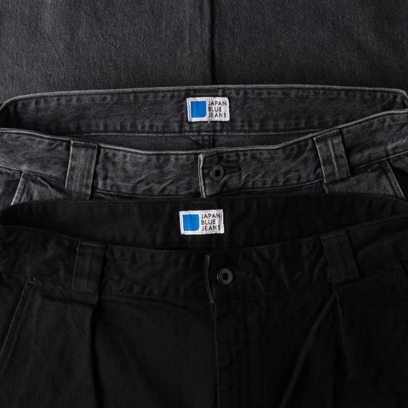 13oz Denim Tuck Pants Black