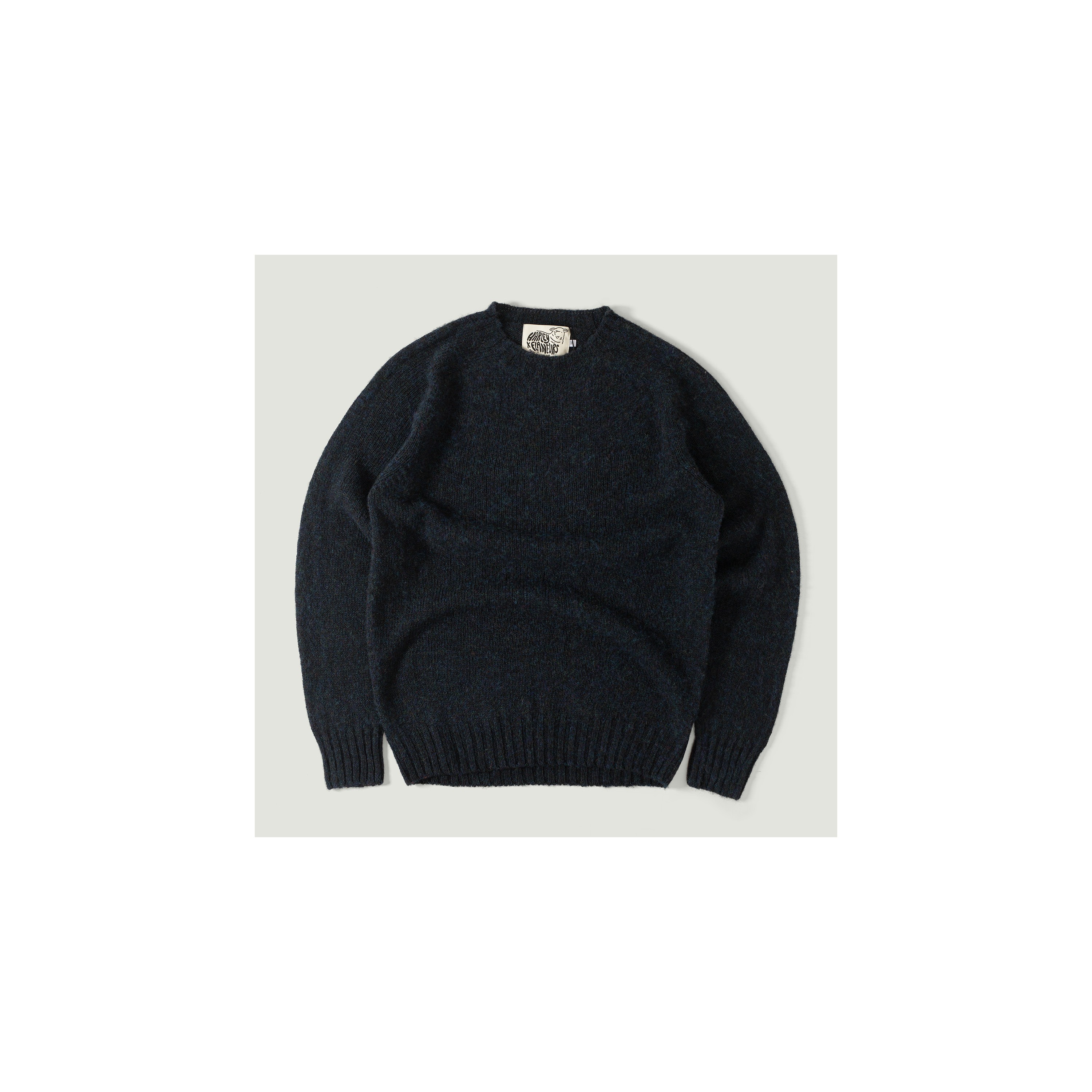 Harley Of Scotland X Flâneurs Shaggy Crew Neck Sweater Ocean