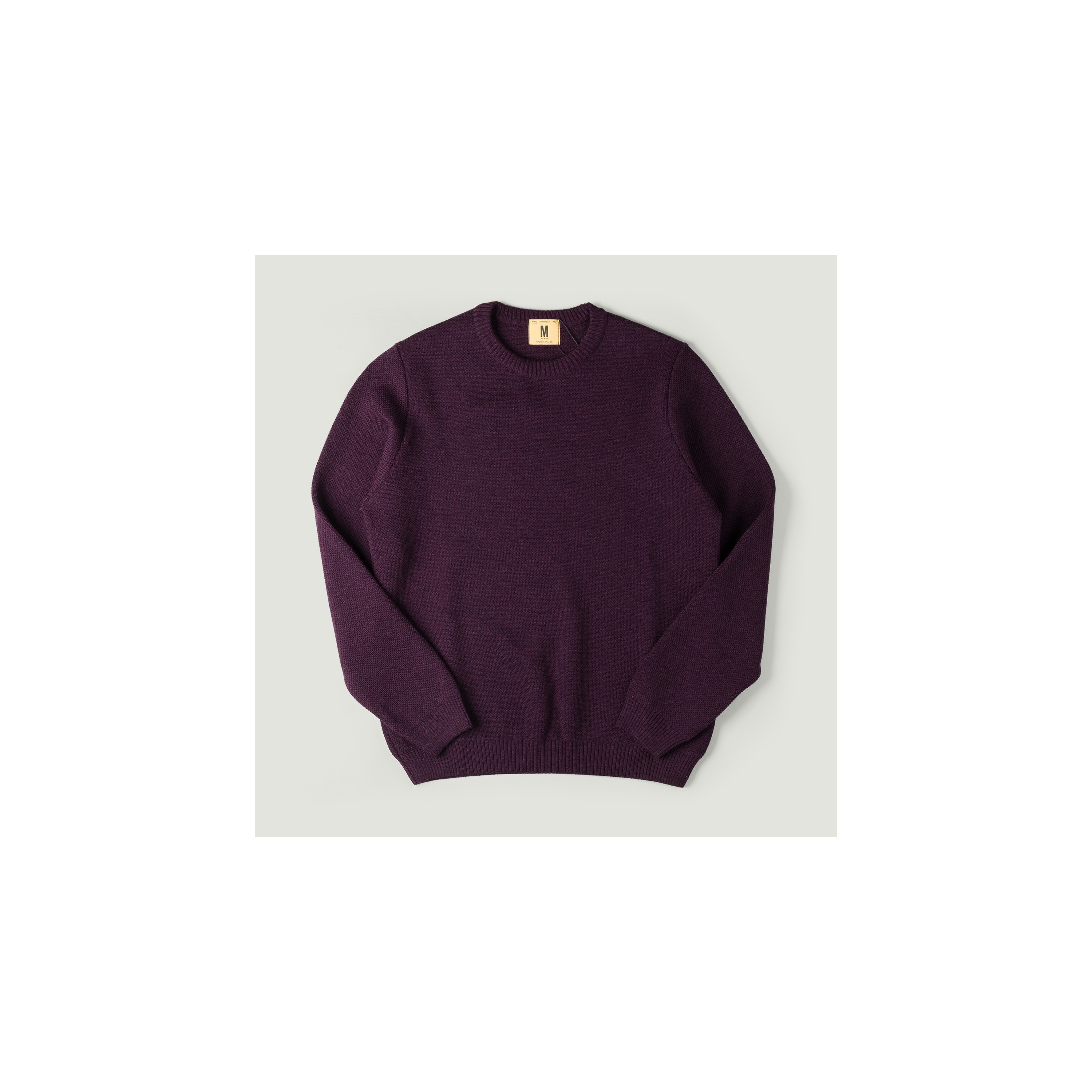 Pull CERRUTI Col Rond - Couleur Prune - Taille M - Neuf Sans étiquettes