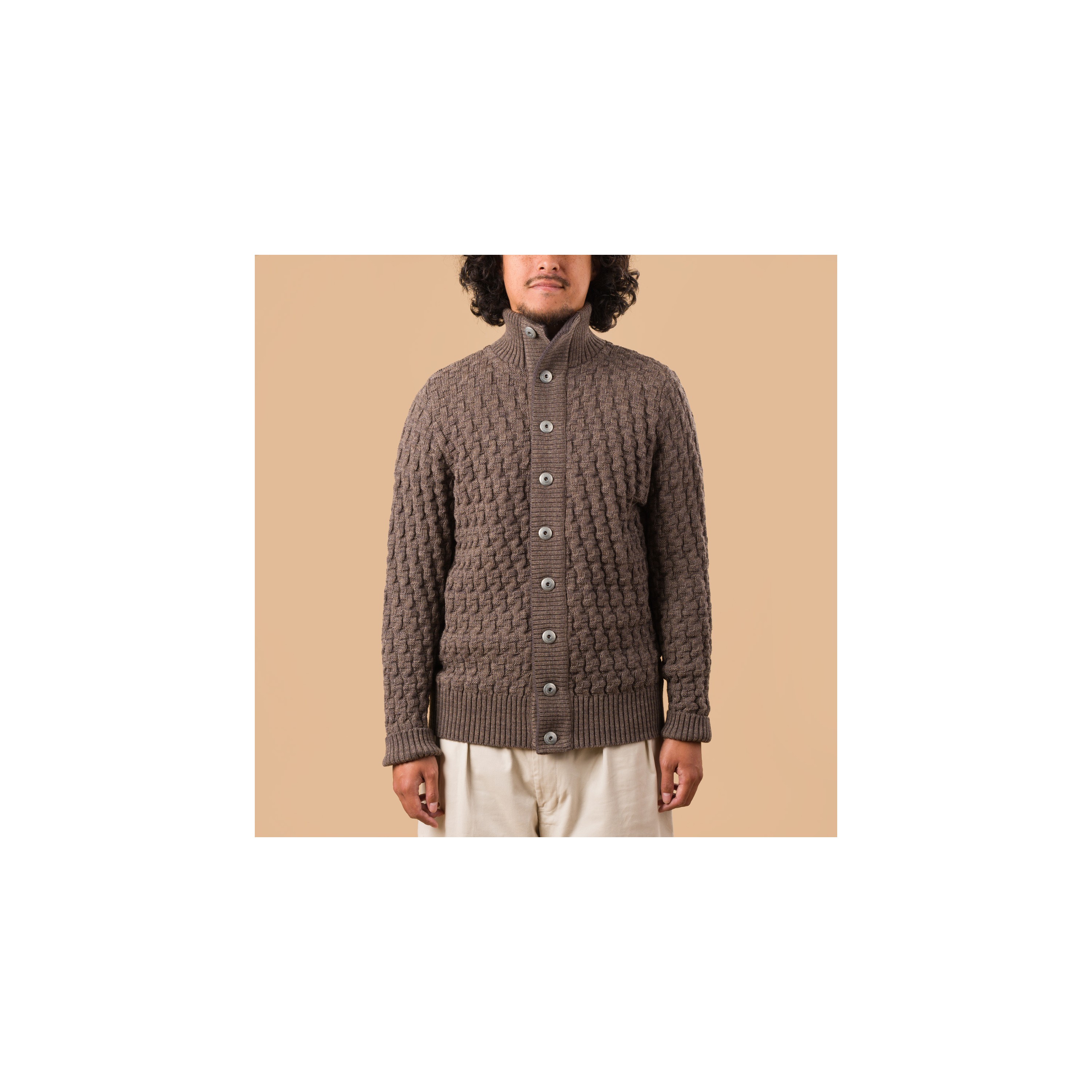 SNS HERNING / Stark Cardigan Terra-II Brown