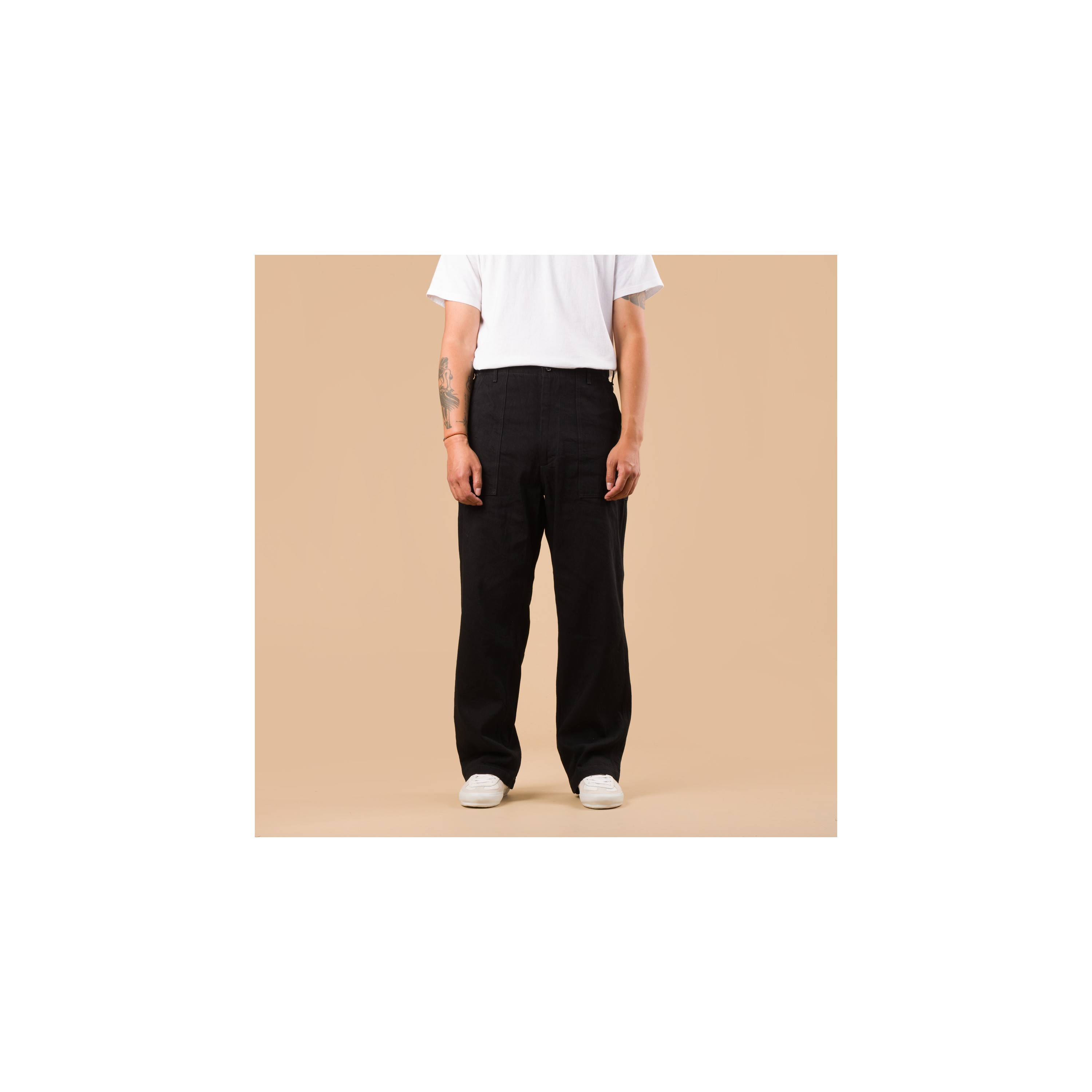 FOB FACTORY / F0541 888 Denim Baker Pants Black