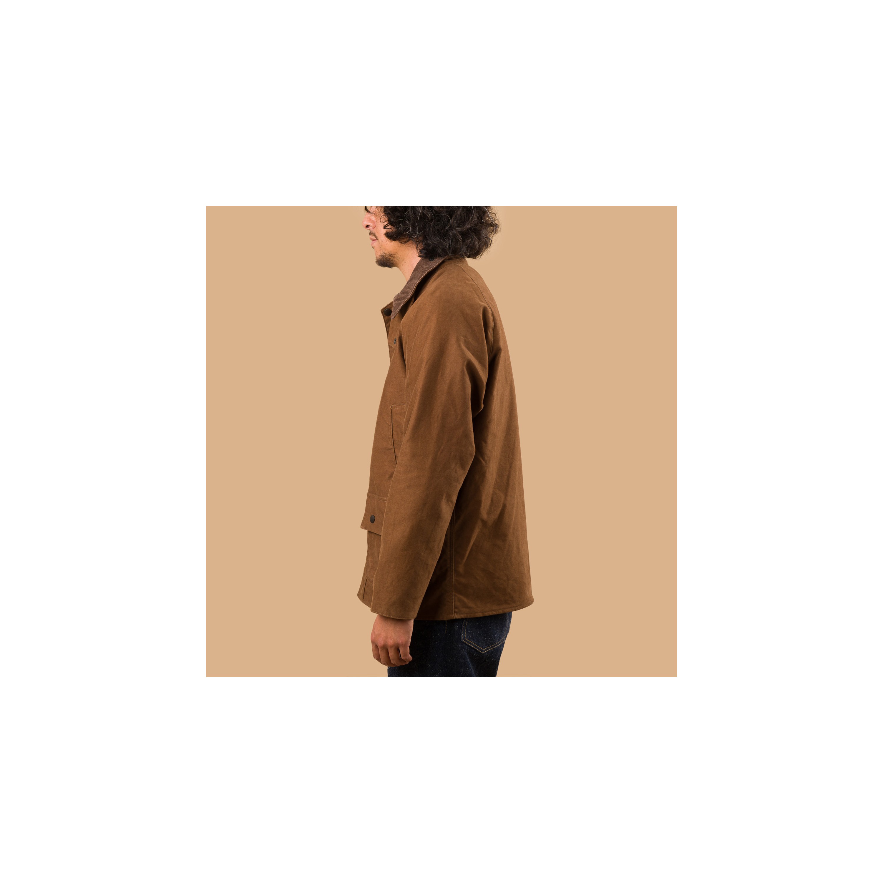 FOB FACTORY / F2361 Heavy Moleskin Riding Jacket Brown display picture 1