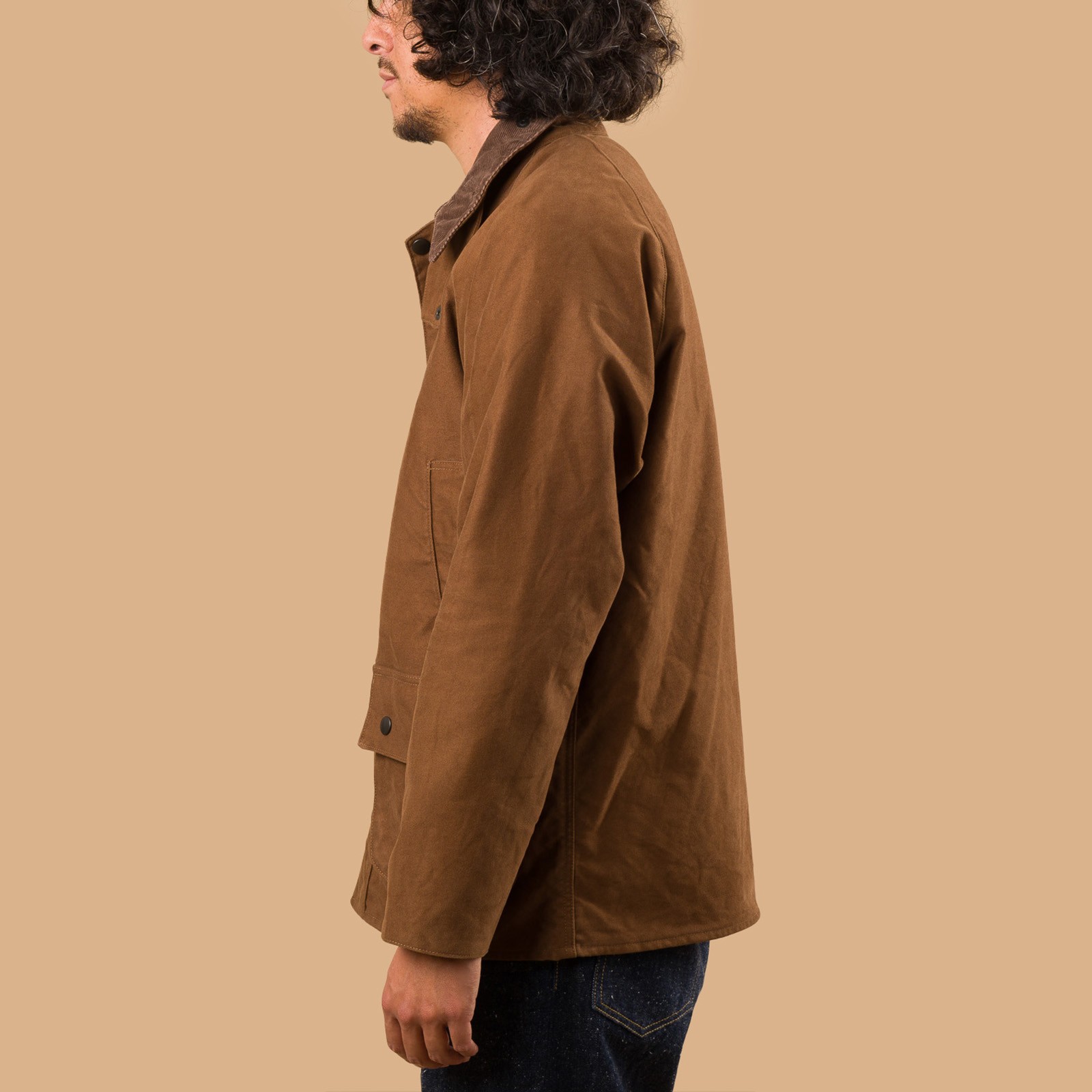 Image-Flâneurs_FOB FACTORY / F2361 Heavy Moleskin Riding Jacket Brown