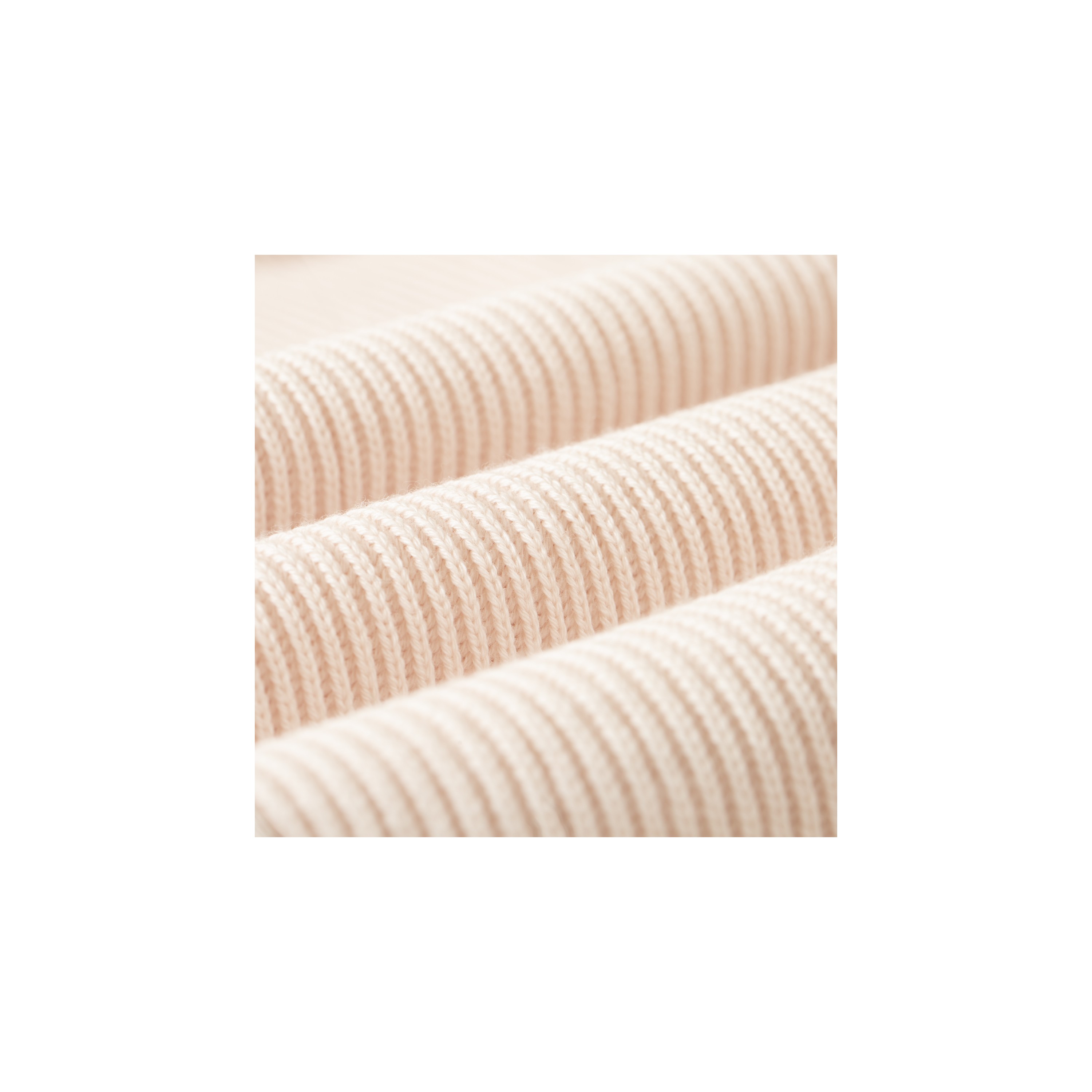 BATONER / Solid Wool Rib Crew Neck Ivory