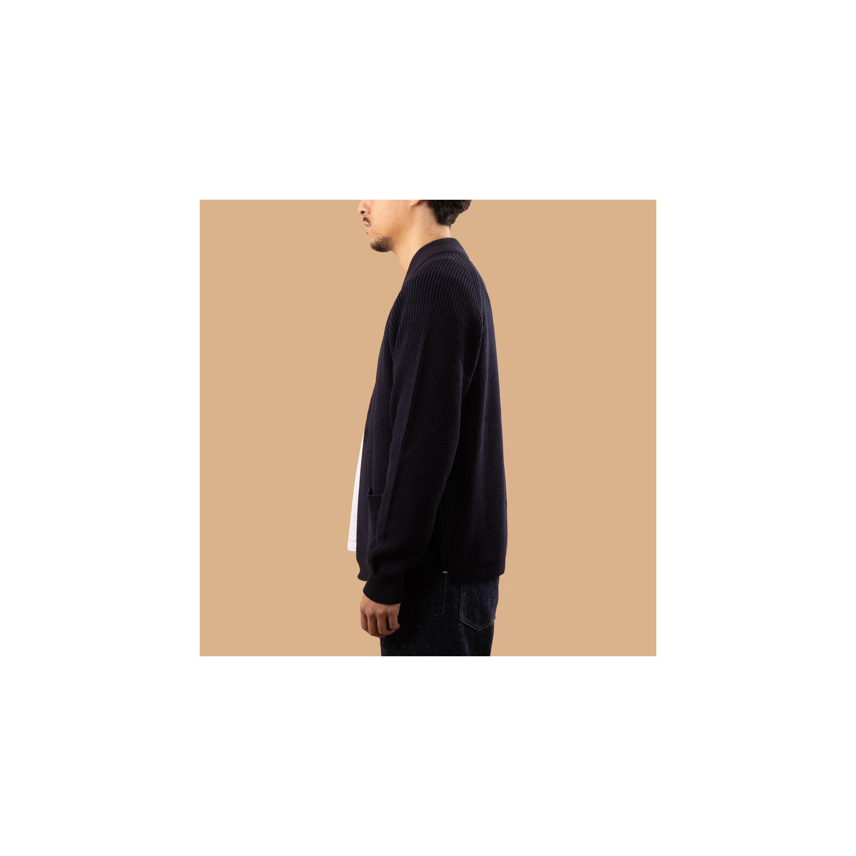 BATONER / Waso 1 Button Cardigan Navy