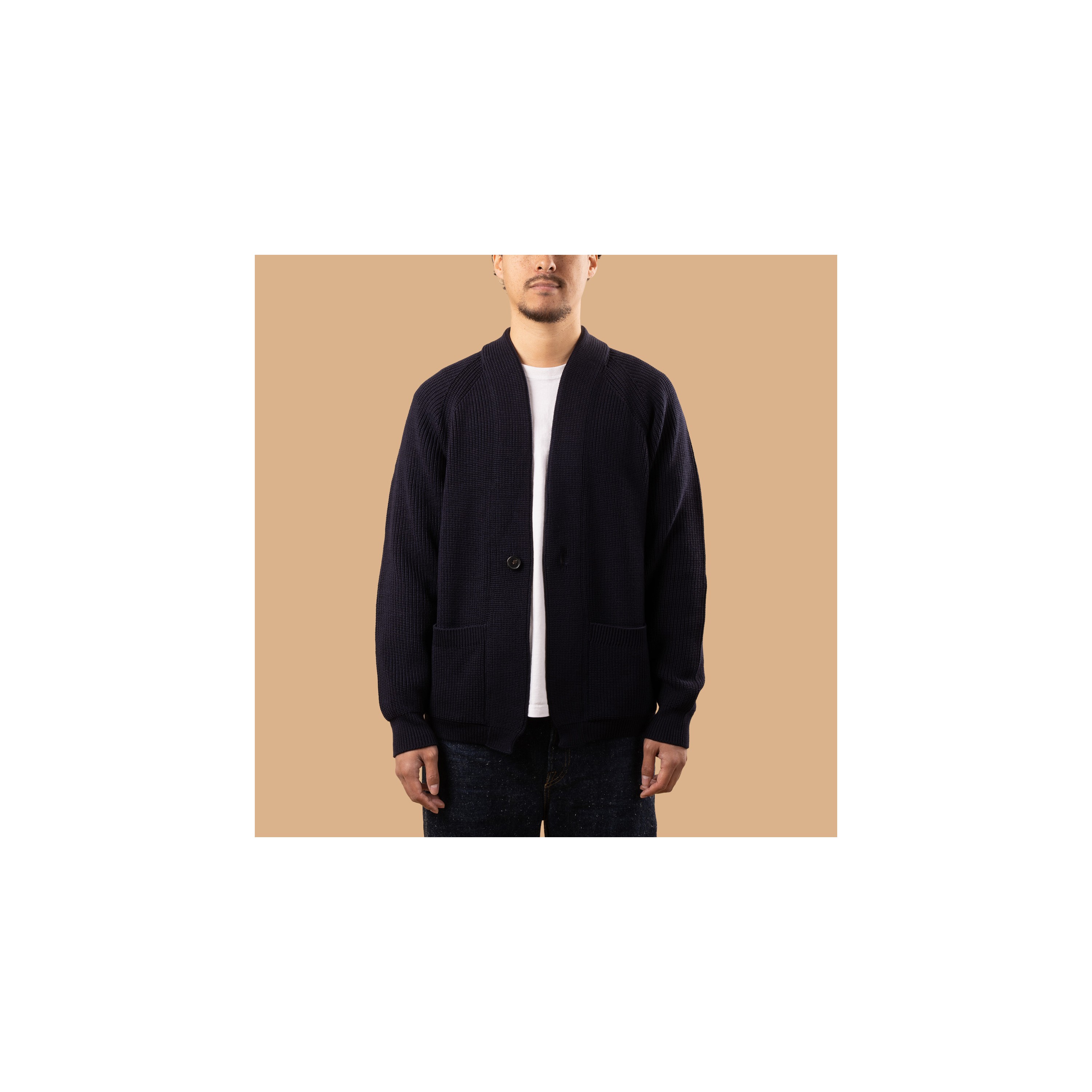 BATONER / Waso 1 Button Cardigan Navy
