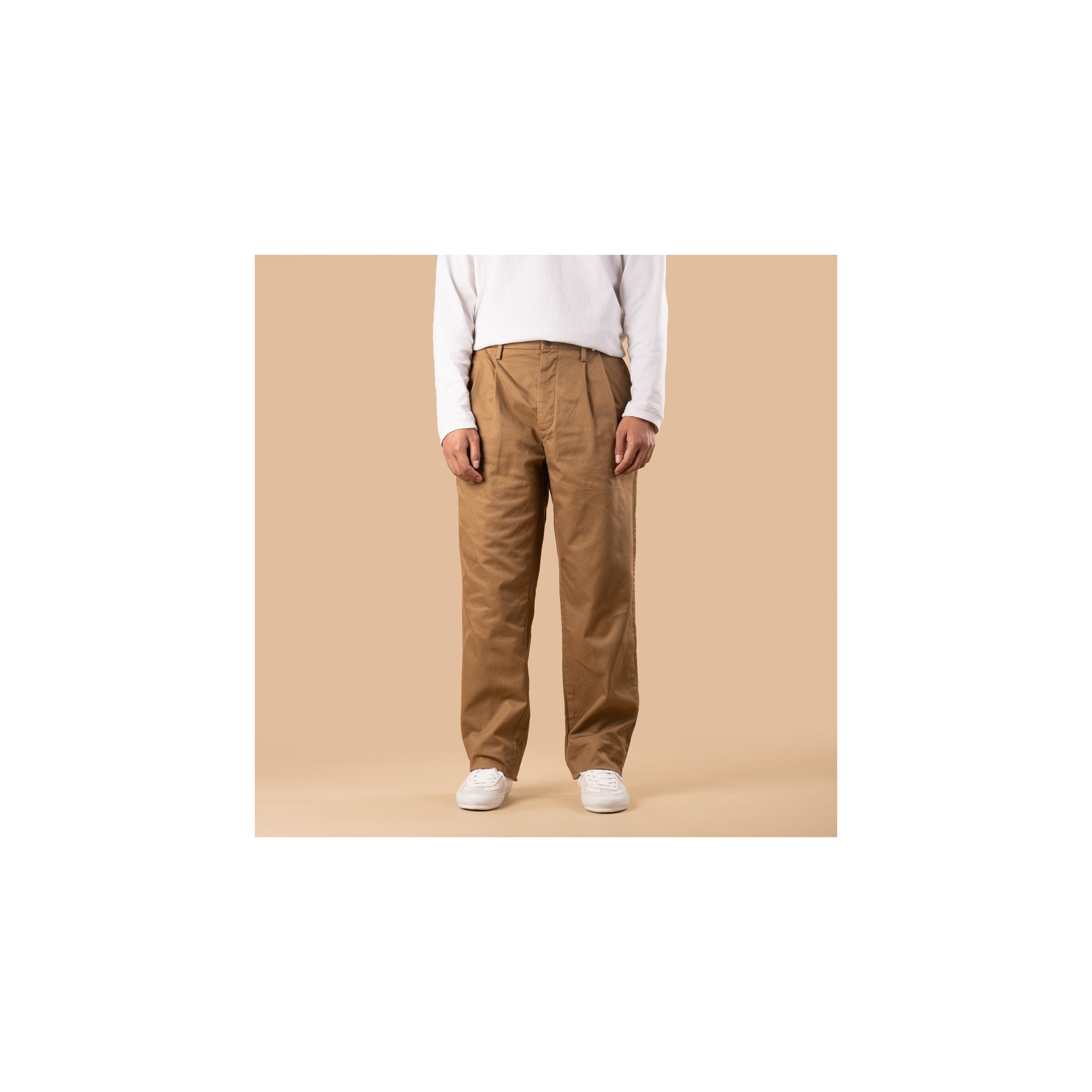SEUVAS / Chino 2Tuck Trousers Brown