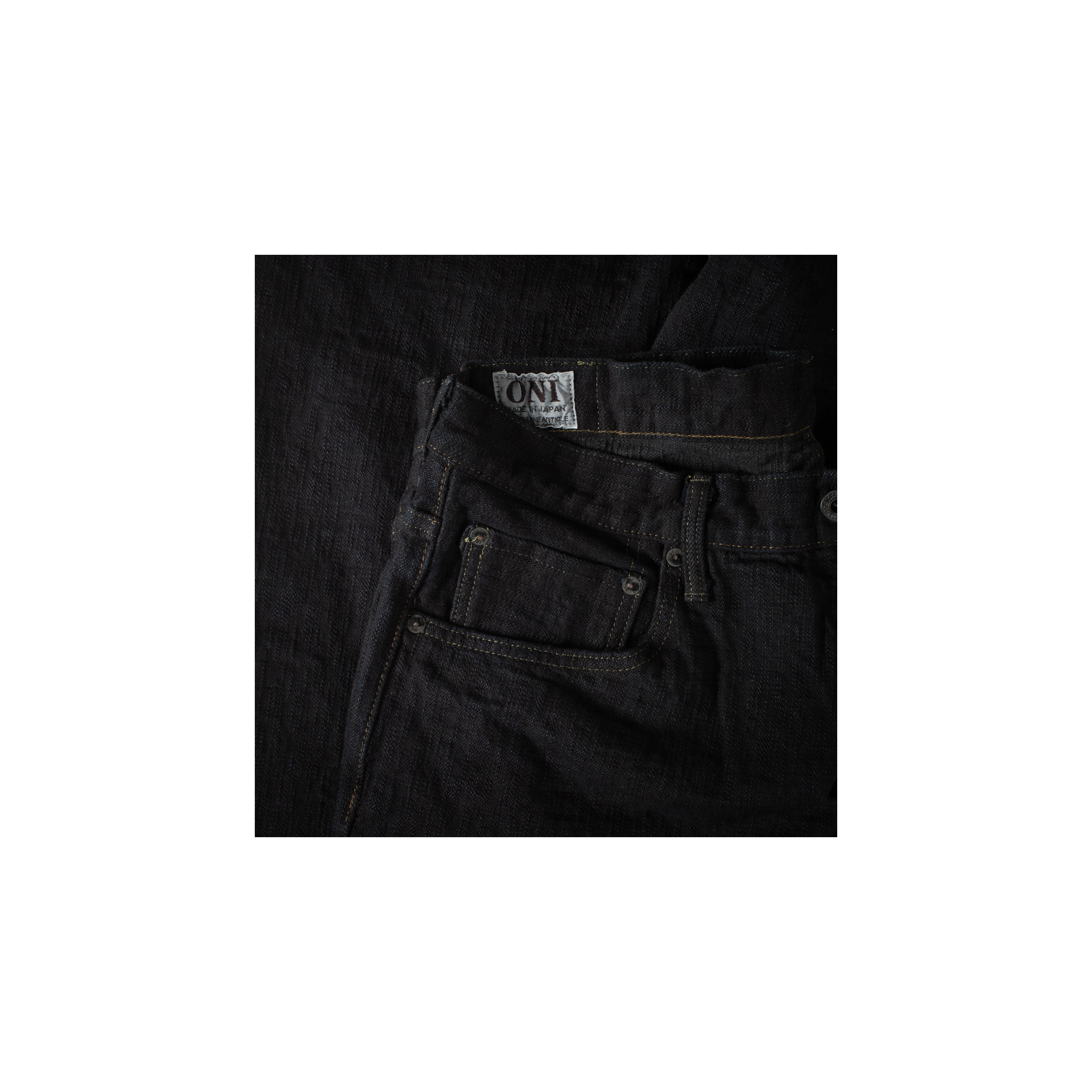 ONI Denim 277-BUMPY Just Right Straight Black (Kuro) 17oz