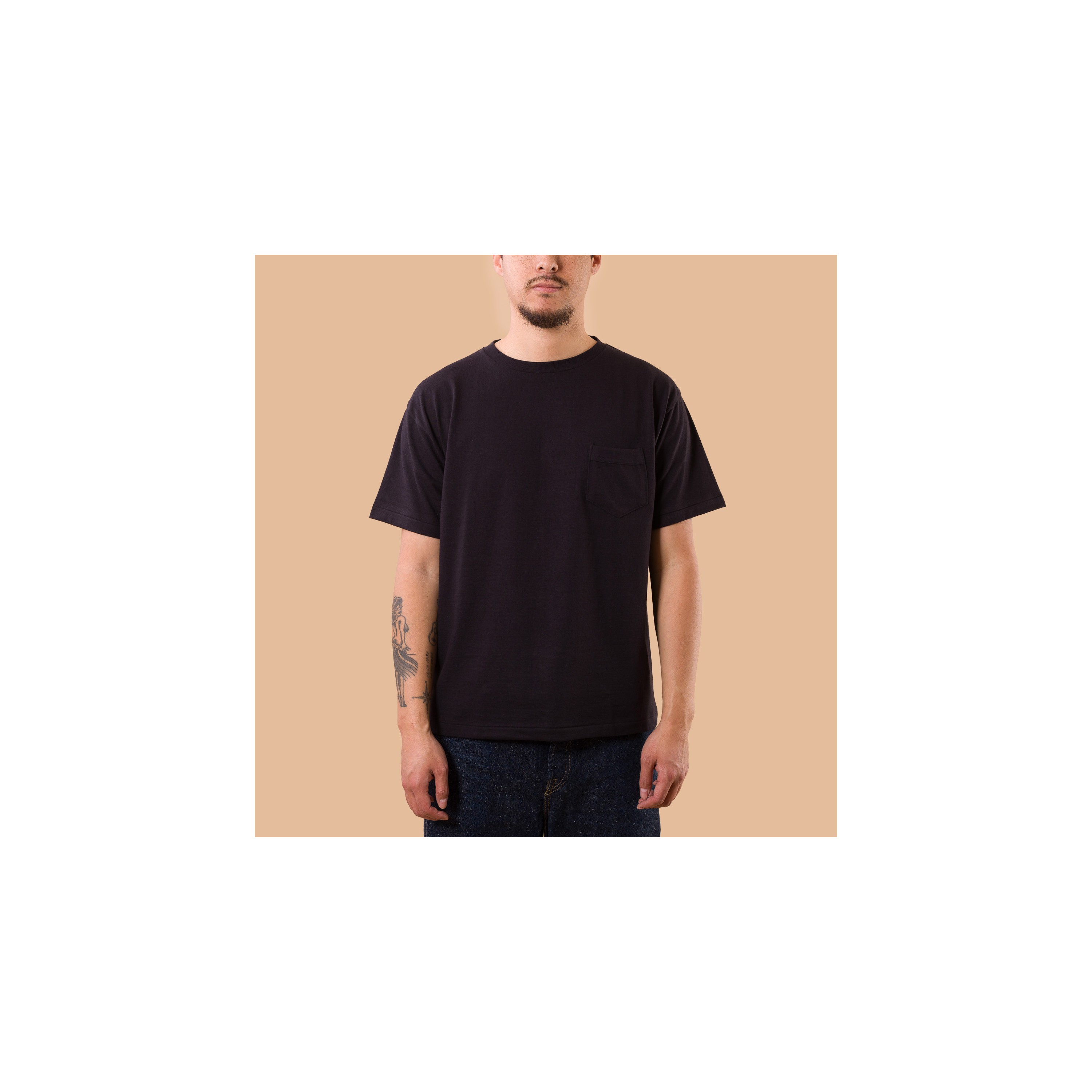 DENIME / Lot. 273 Crew Neck Pocket T-Shirt Black