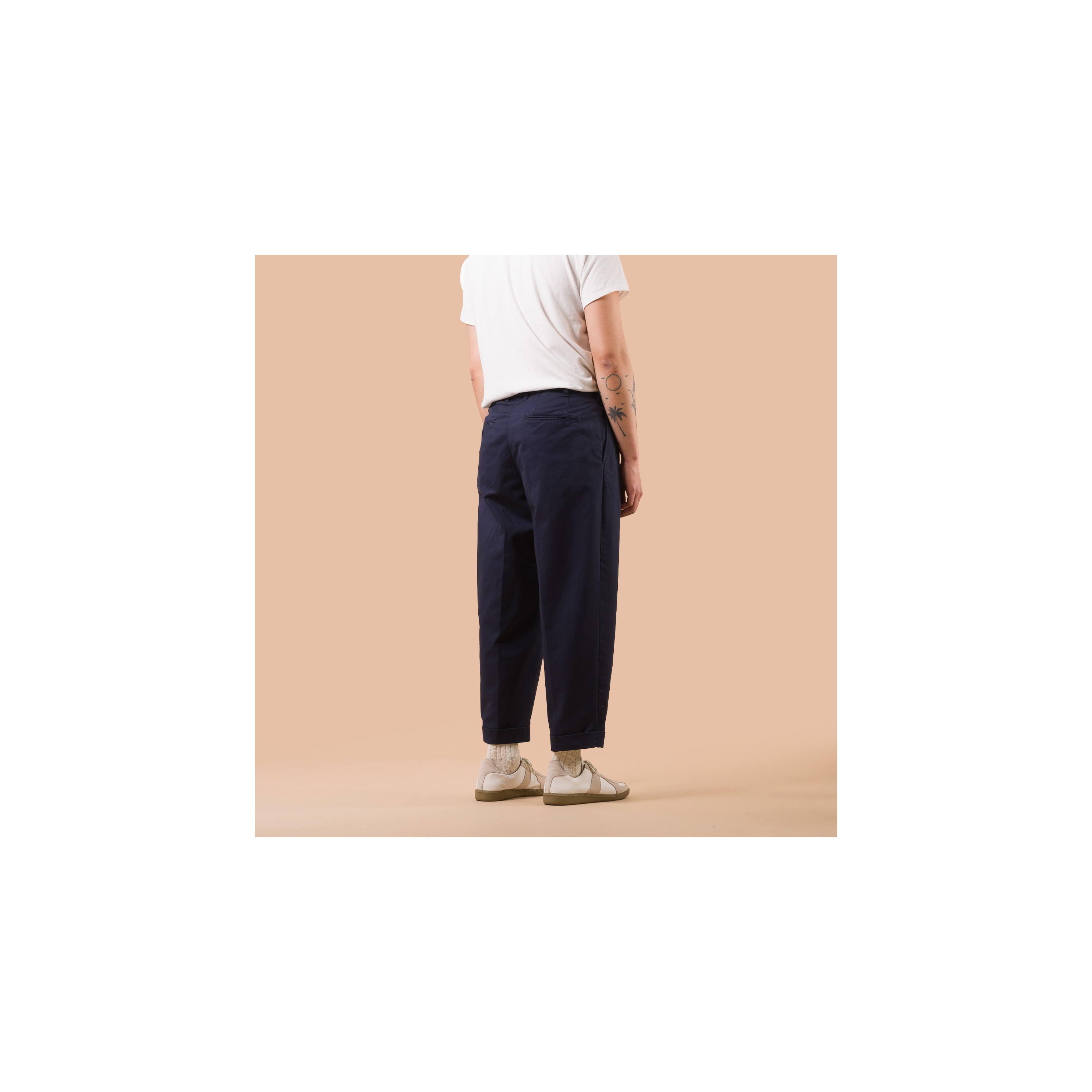 BEAMS PLUS / 2 Pleats Twill Trousers Dark Navy