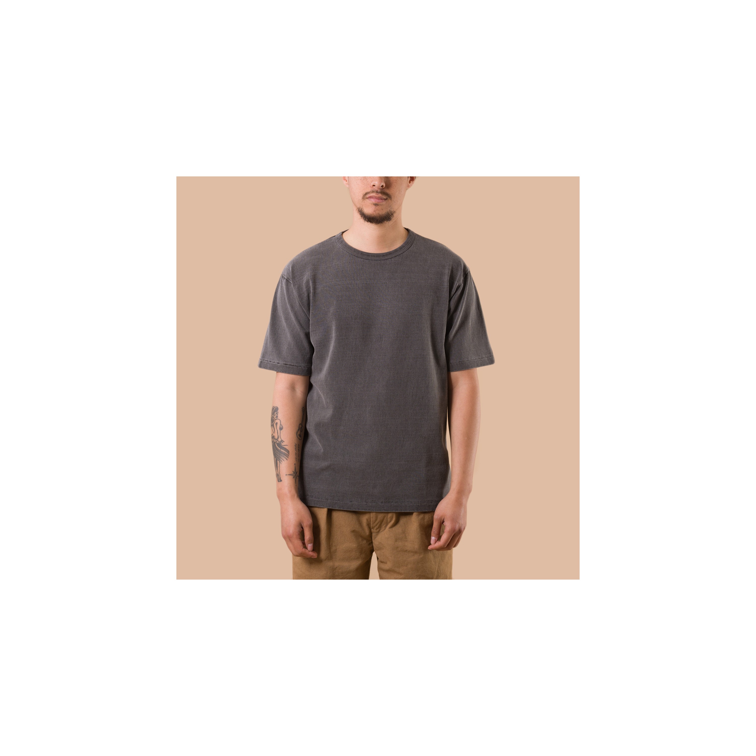 DUBBLE WORKS / Heavyweight Short Sleeve Tee Pigment Dye Sumikuro