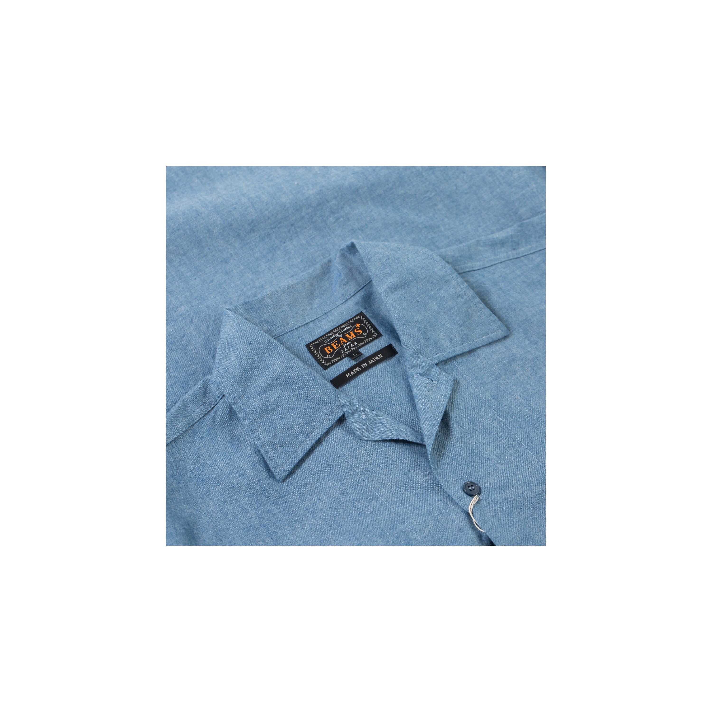 BEAMS PLUS / Mil Open Collar Chambray Sax