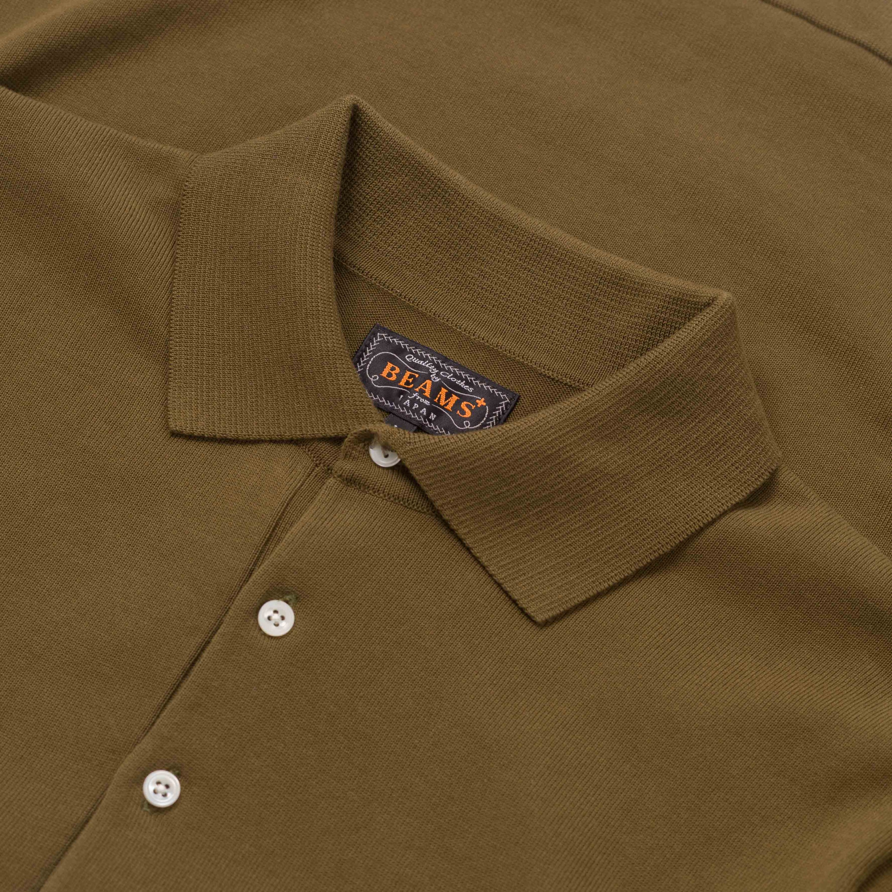 BEAMS PLUS / Knit Polo 12G Green
