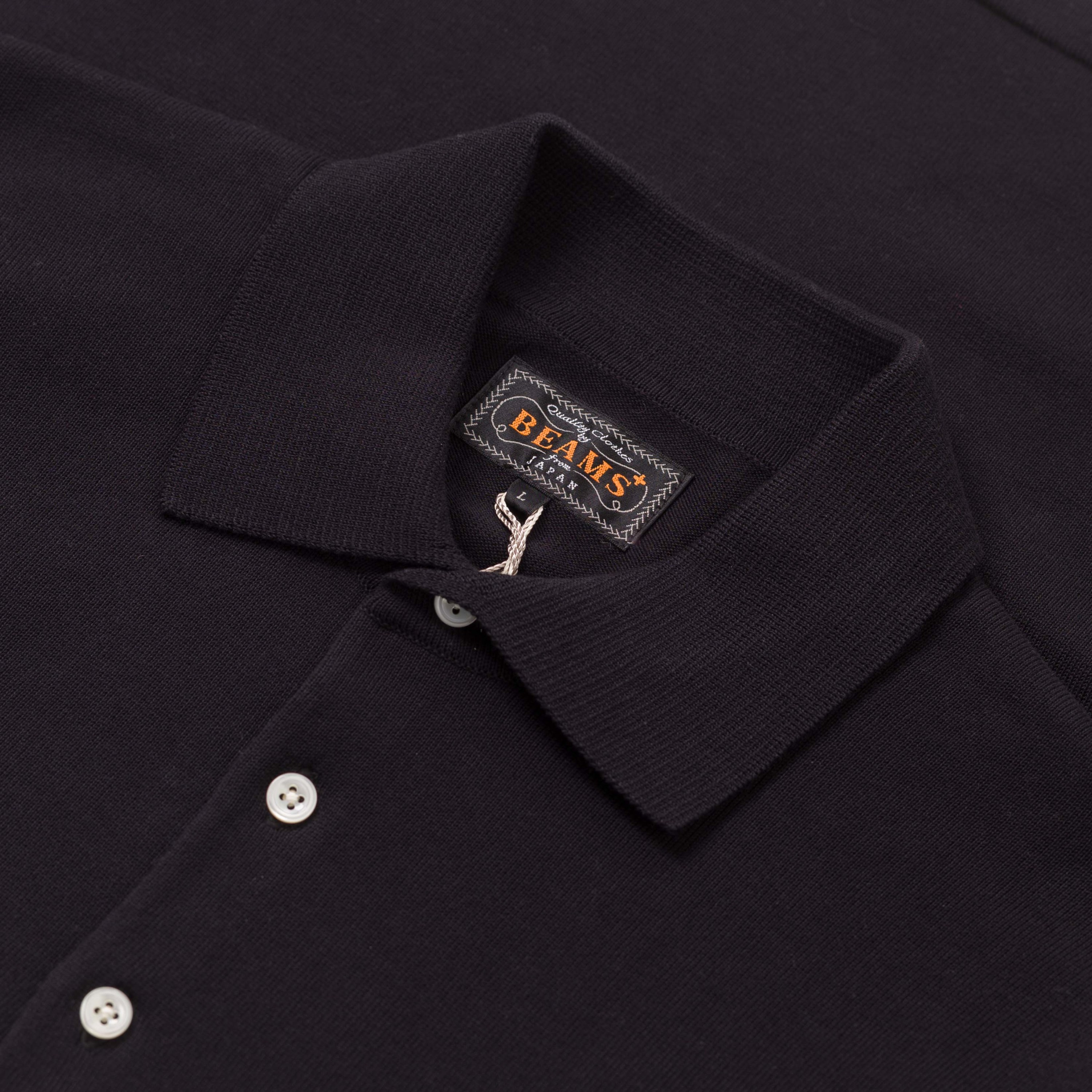 BEAMS PLUS / Knit Polo 12G Black