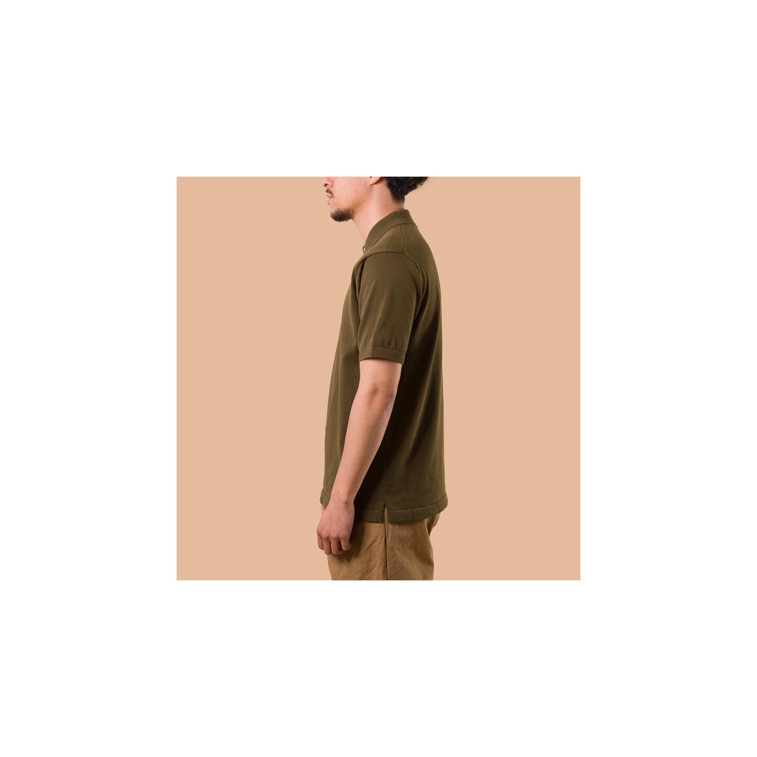 BEAMS PLUS / Knit Polo 12G Green