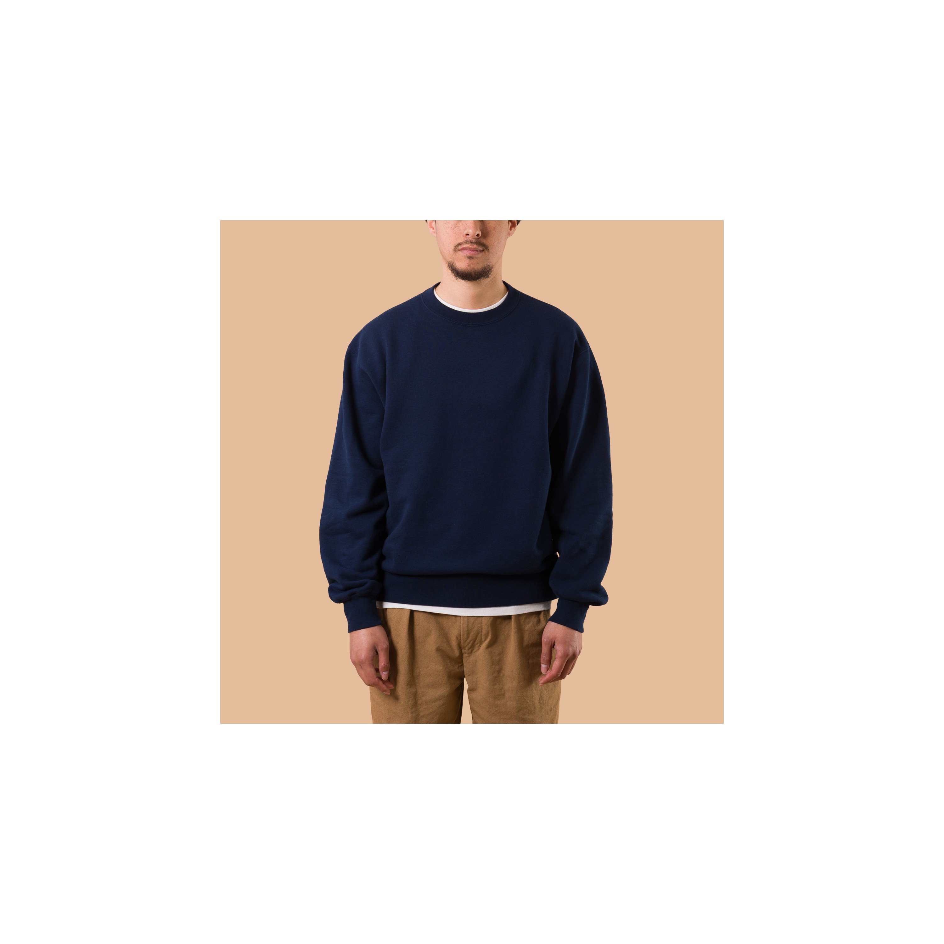 BEAMS PLUS / Crewneck Sweatshirt Navy