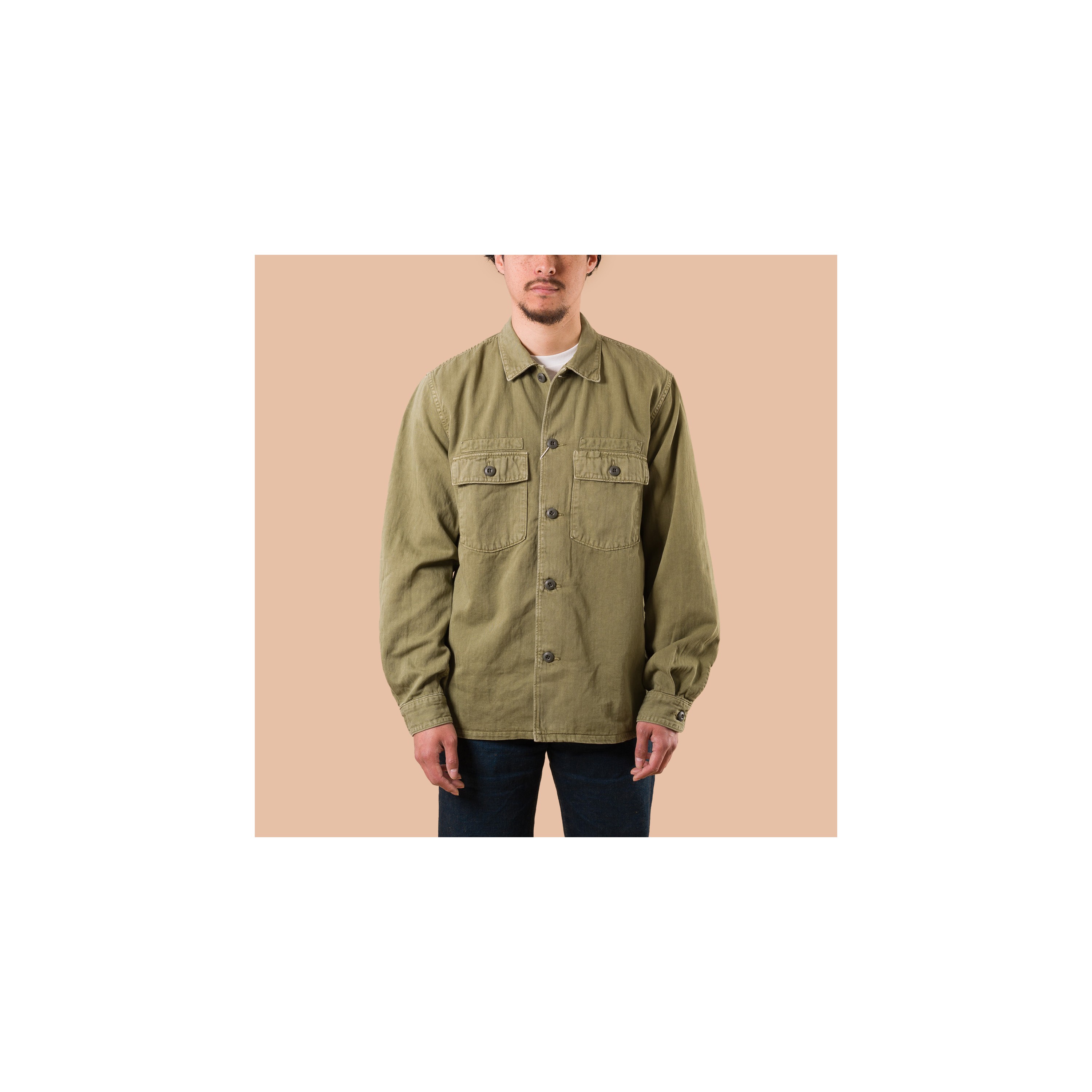 FOB FACTORY / F2461 HBT Fatigue Jacket Olive