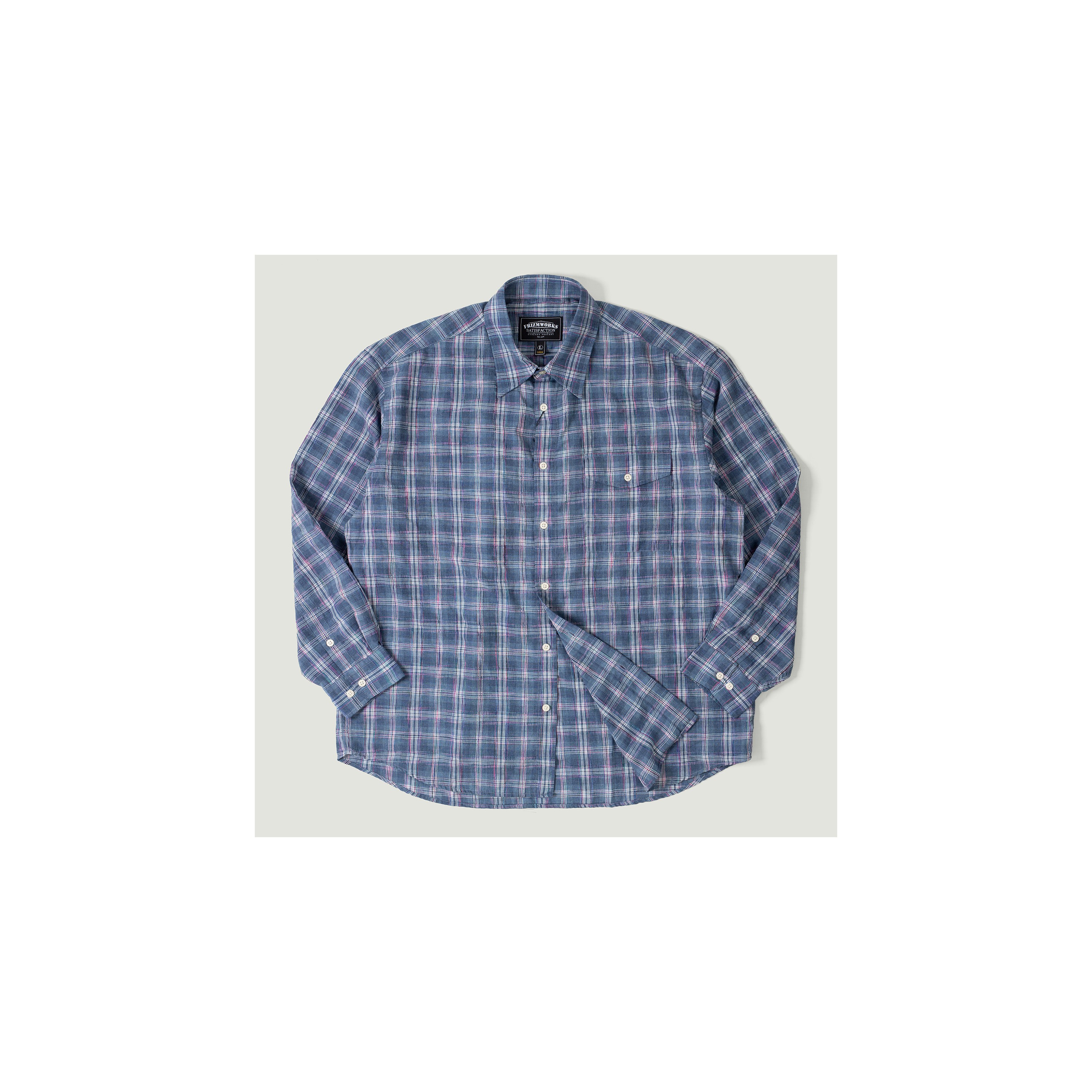 FRIZMWORKS / Uneven Check Shirt Blue