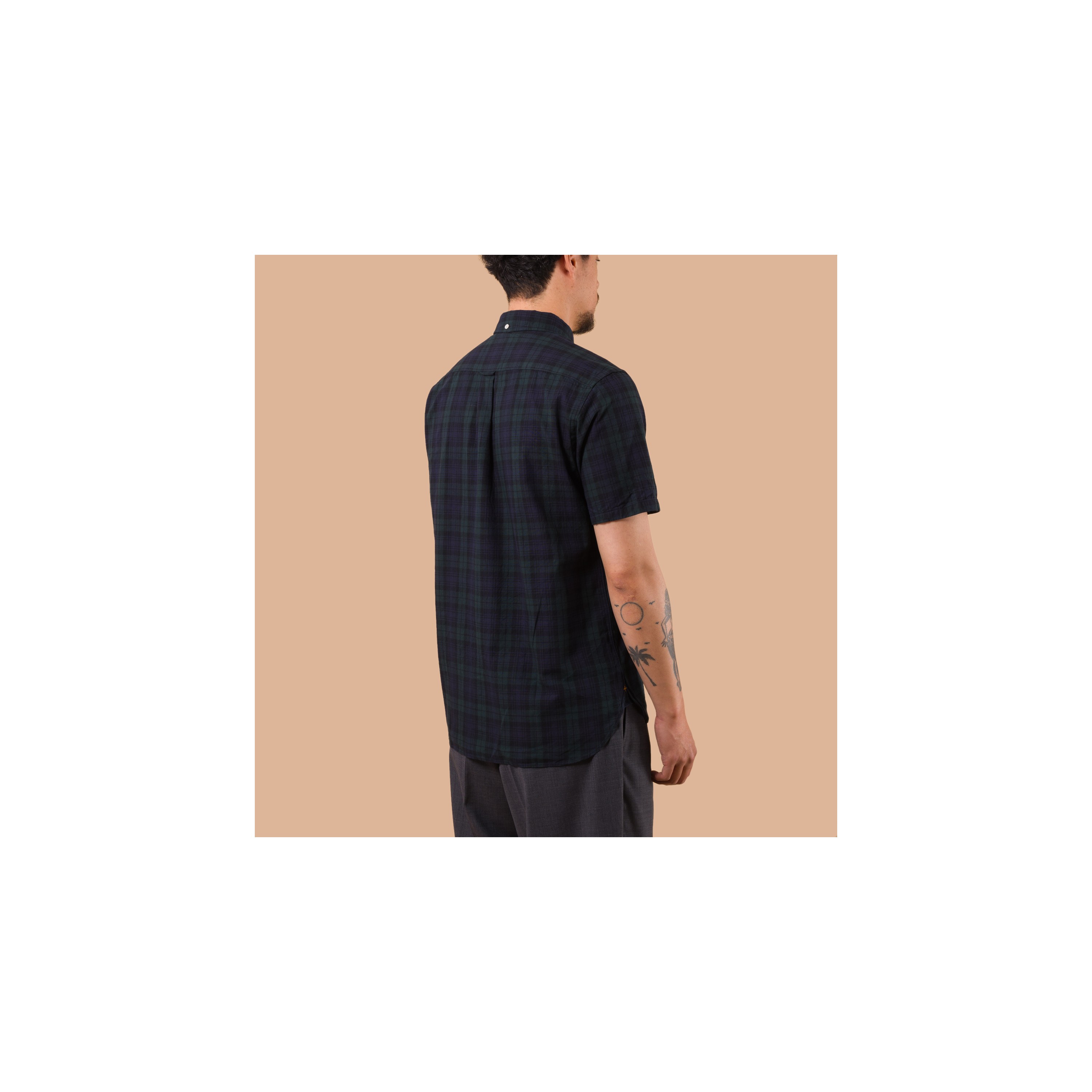 BEAMS PLUS / B.D. Short Sleeve Indigo Yarn Tartan Black Watch