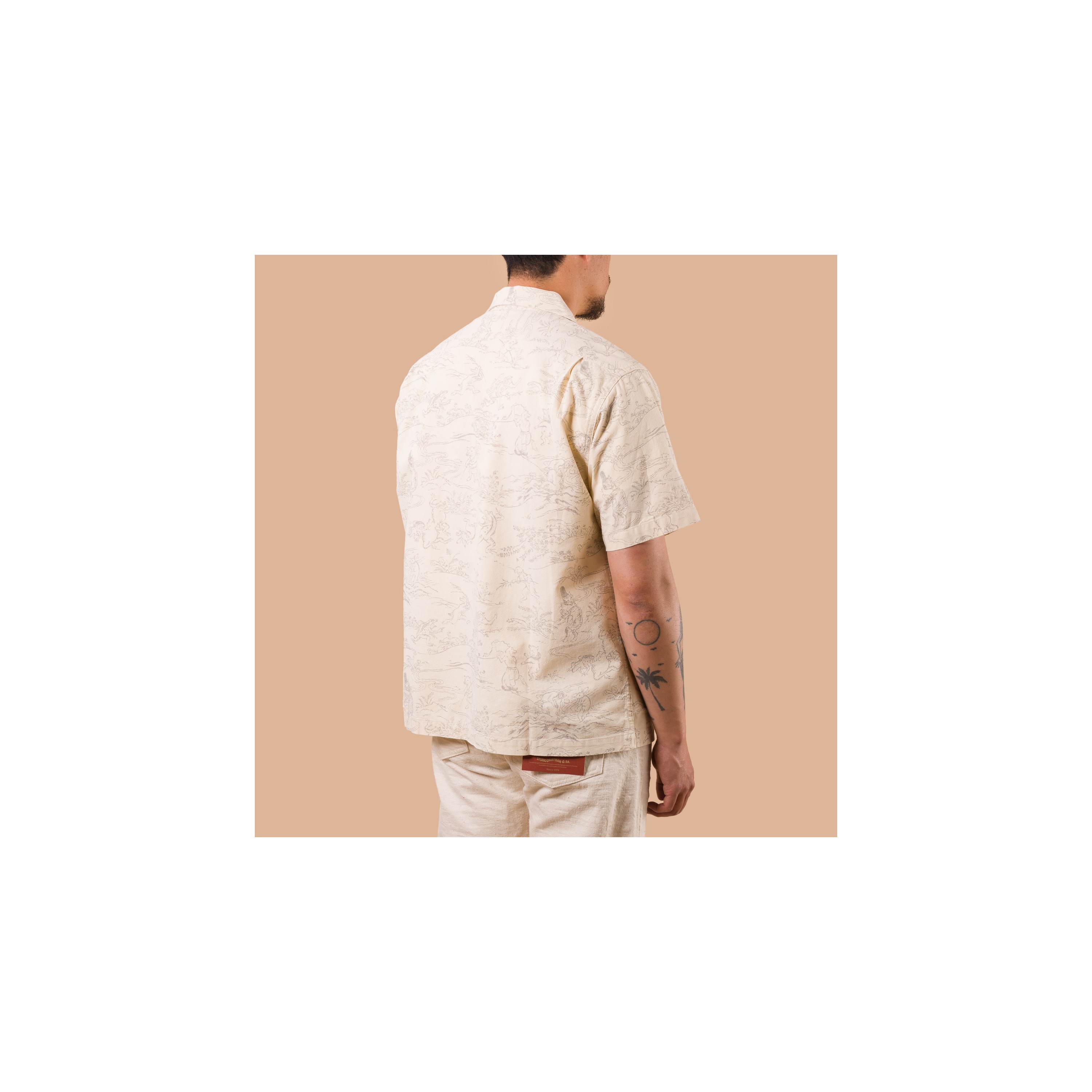 STUDIO D'ARTISAN / 5736 Manga Open Collar Shirt Ivory